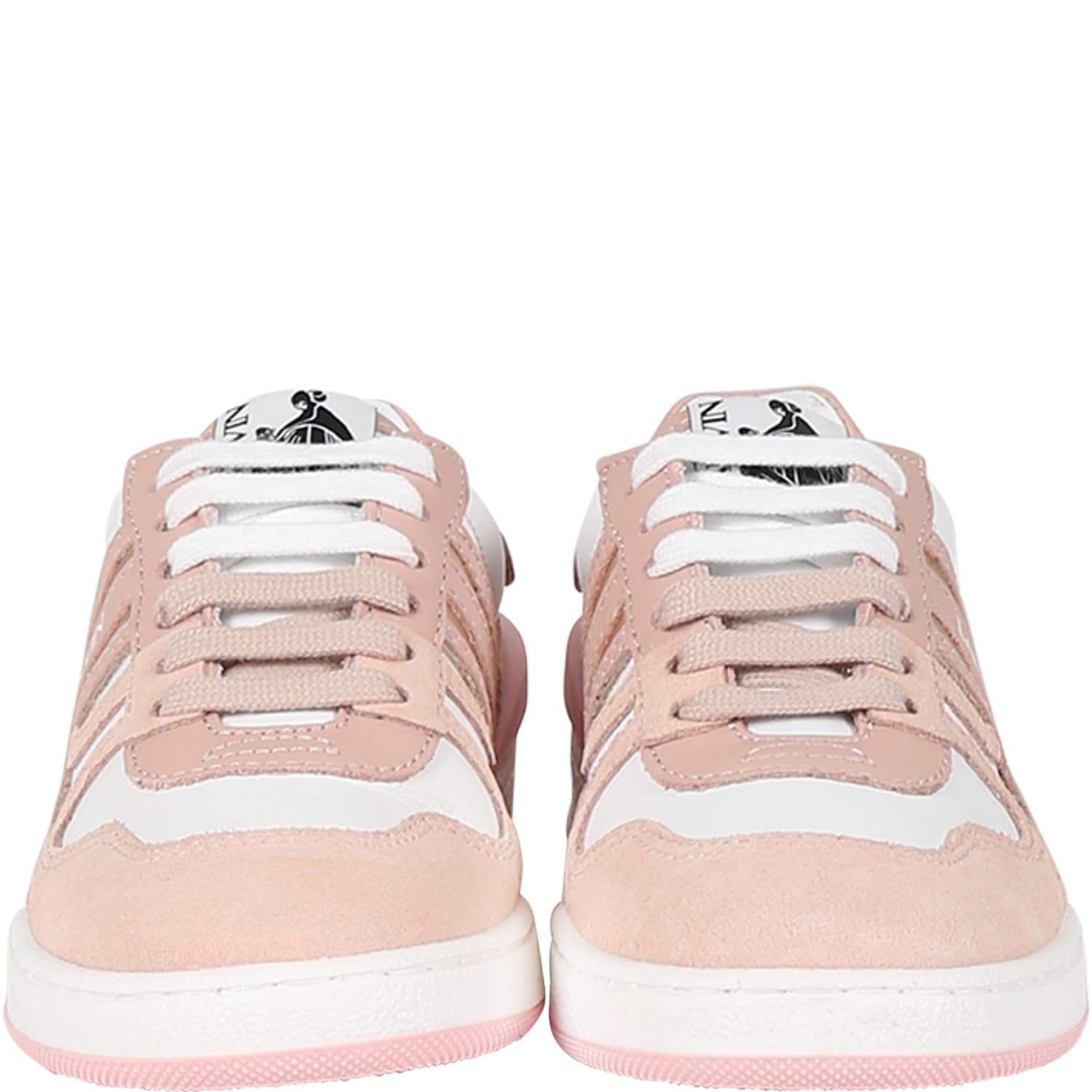 Shop Lanvin Pink Sneakers For Girl With Logo