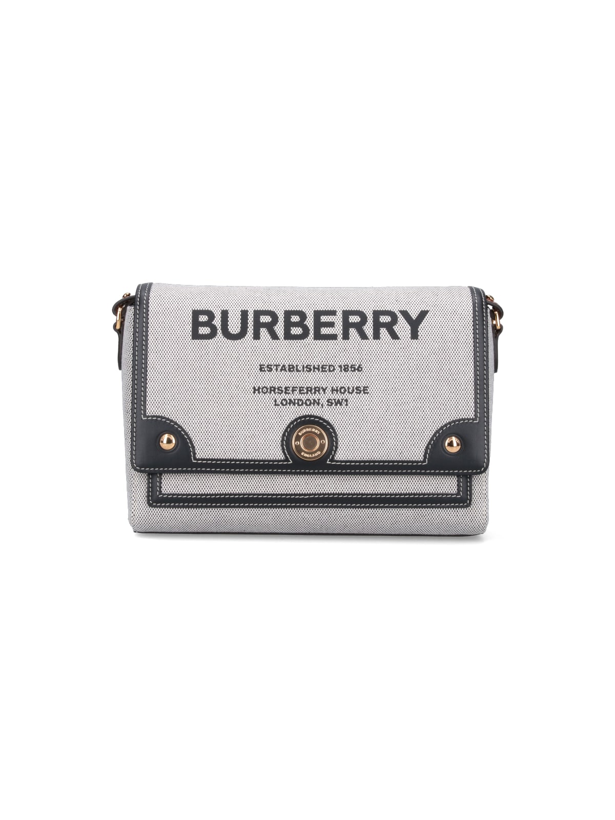 Shop Burberry - Horseferry Note Shoulder Bag In Gray