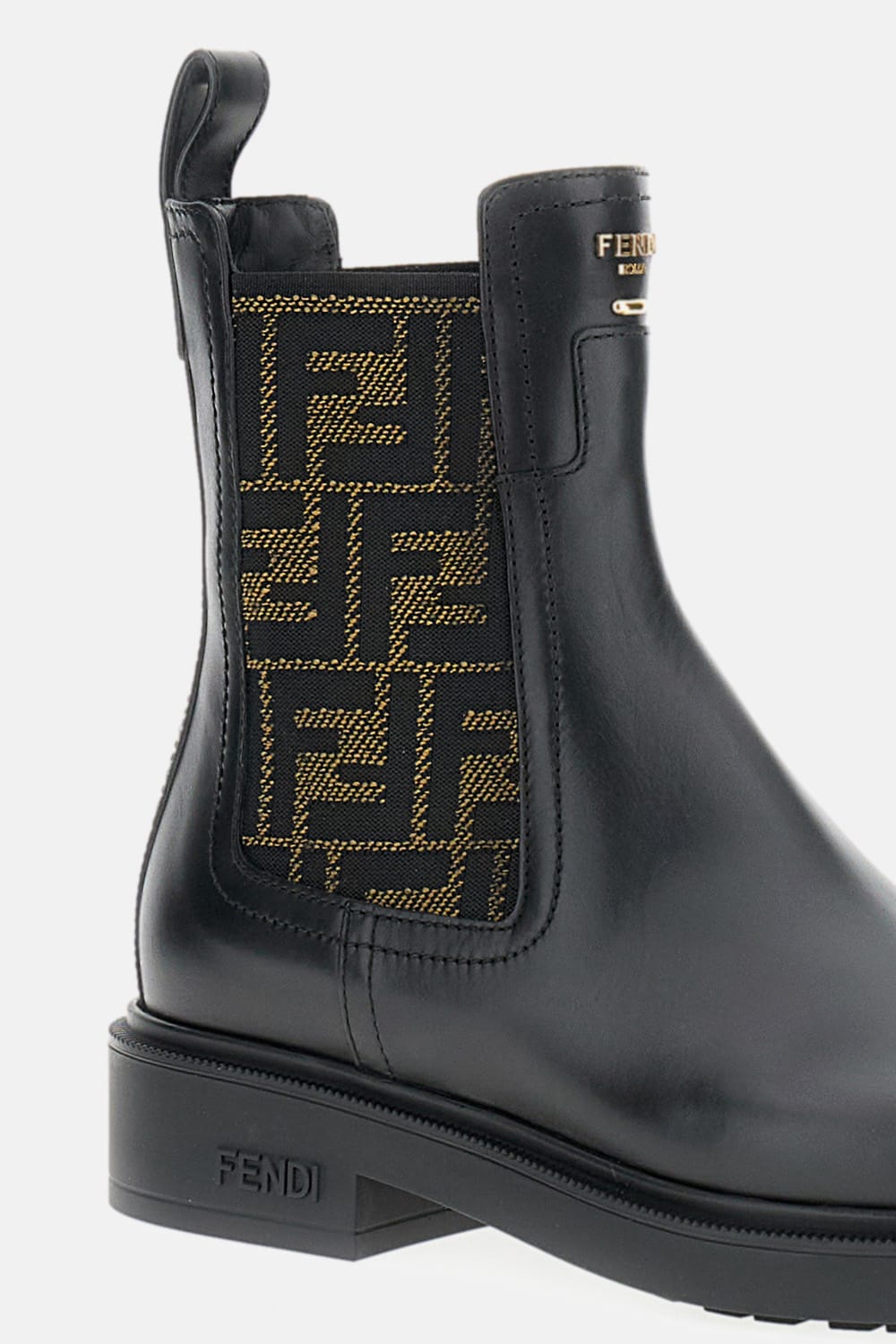 Fendi Ankle Boots With Elastic Side Panels In Black