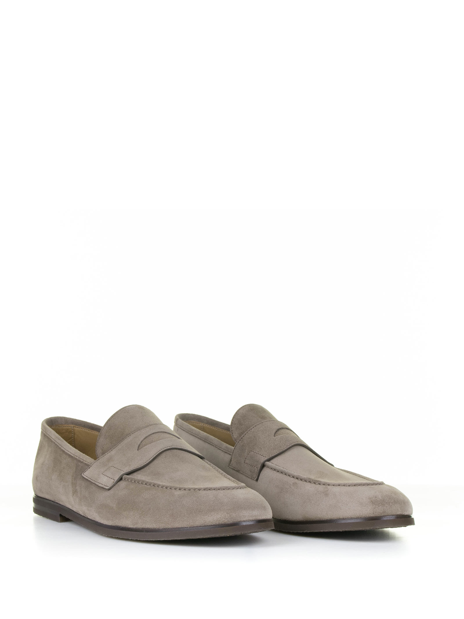 Shop Barrett Taupe Suede Moccasin In T.moro