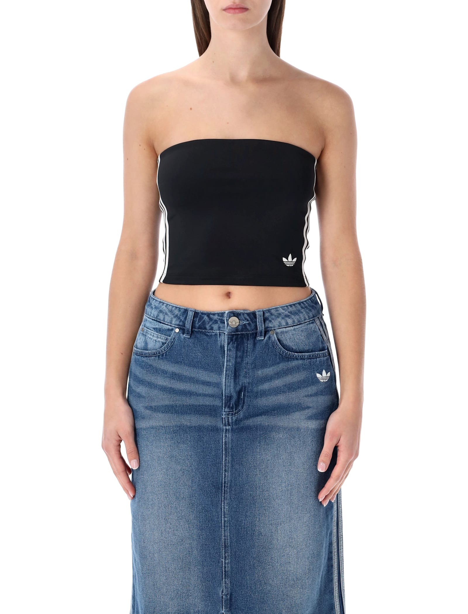 Adidas Originals Black Tube Top In Black