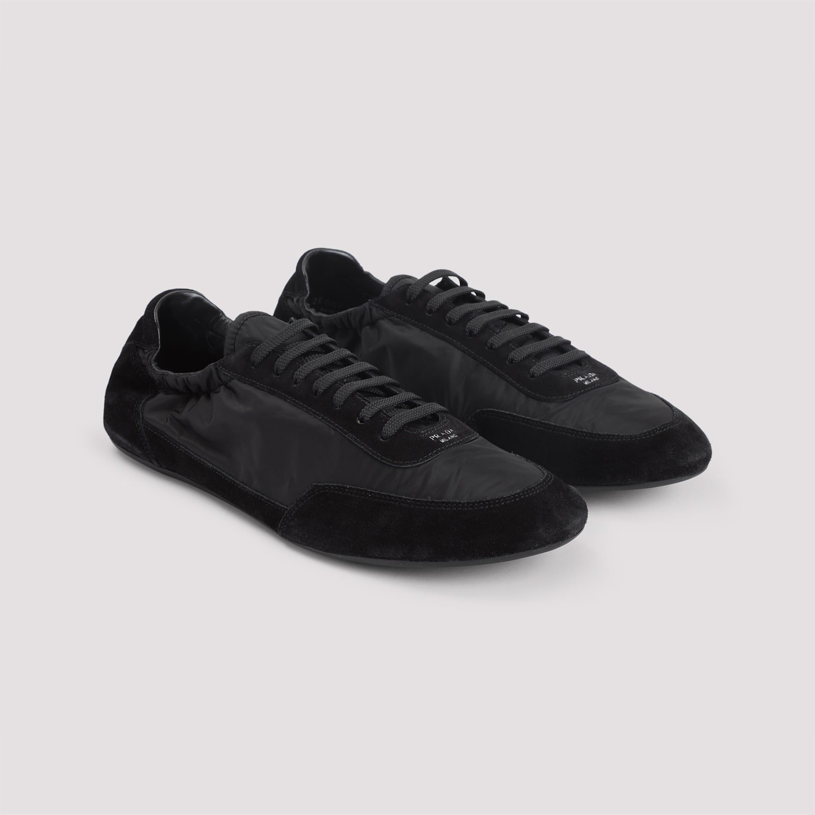 Prada Collapse Re-nylon And Suede Sneaker Men In Black