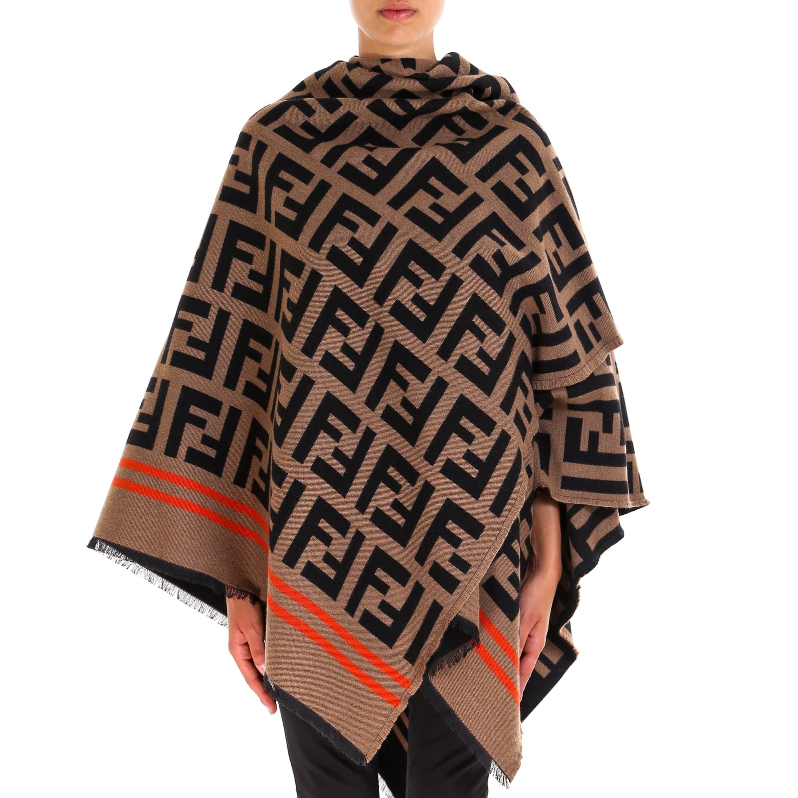 Fendi Poncho Woven Fabric Cape | ModeSens