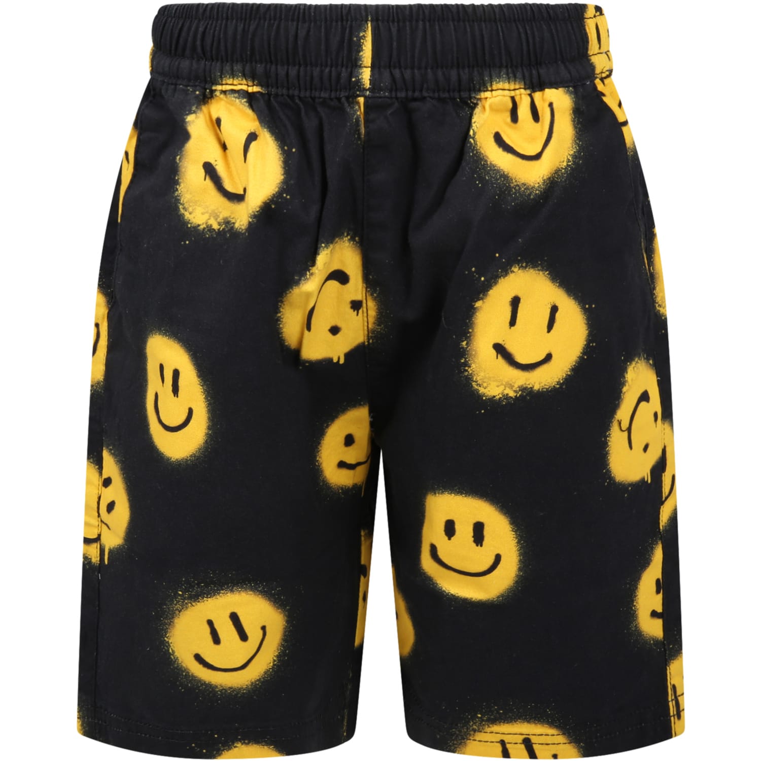 Molo Black Short For Boy With Smileys