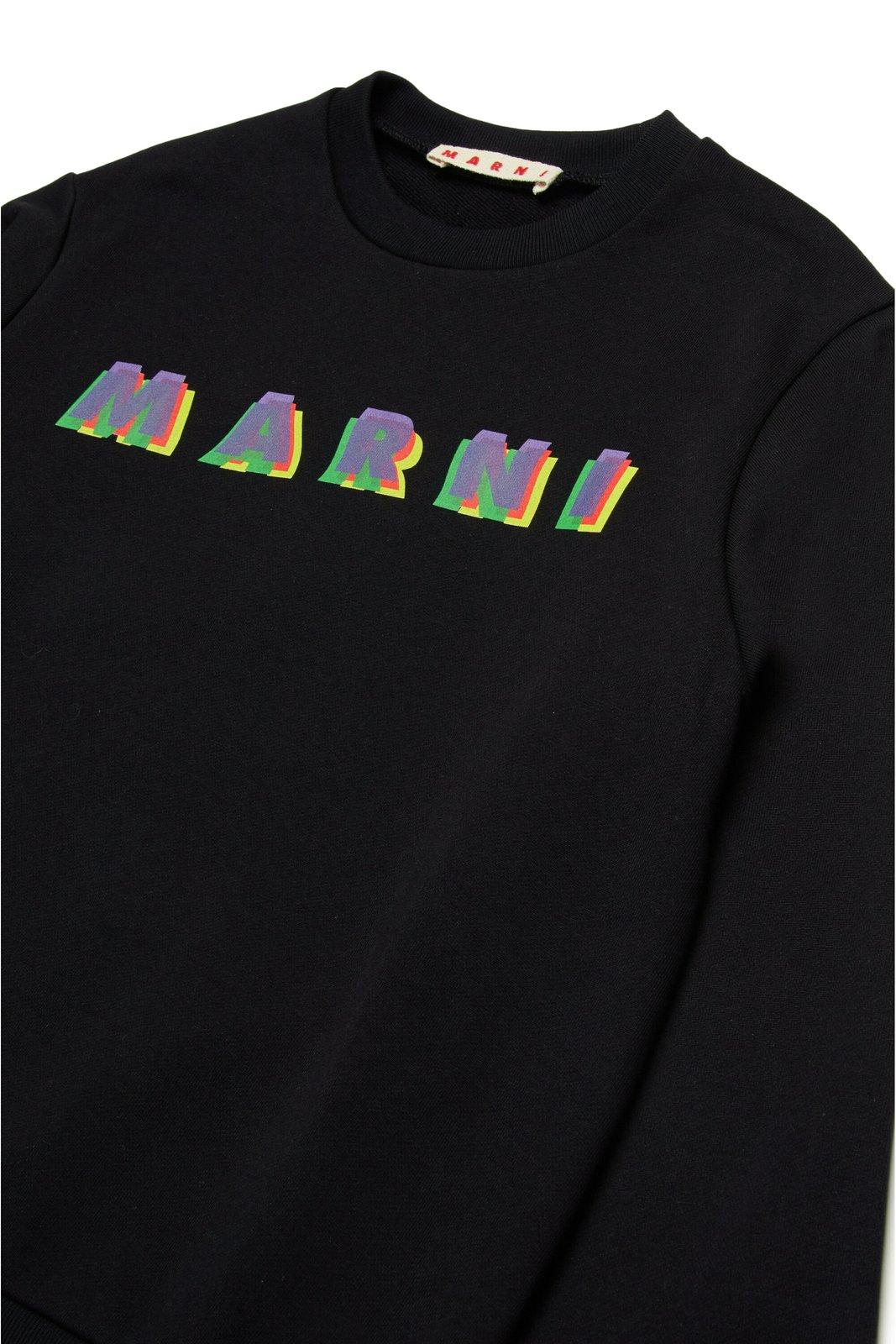 Shop Marni Logo-printed Crewneck Sweatshirt