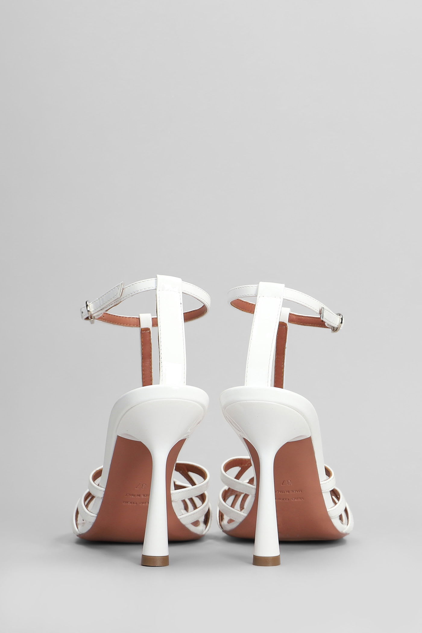 Aldo Castagna Lidia Sandals In White Patent Leather In White