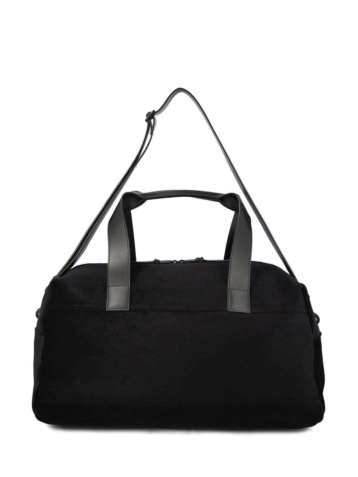 Shop Saint Laurent Logo Jacquard Travel Bag In Black