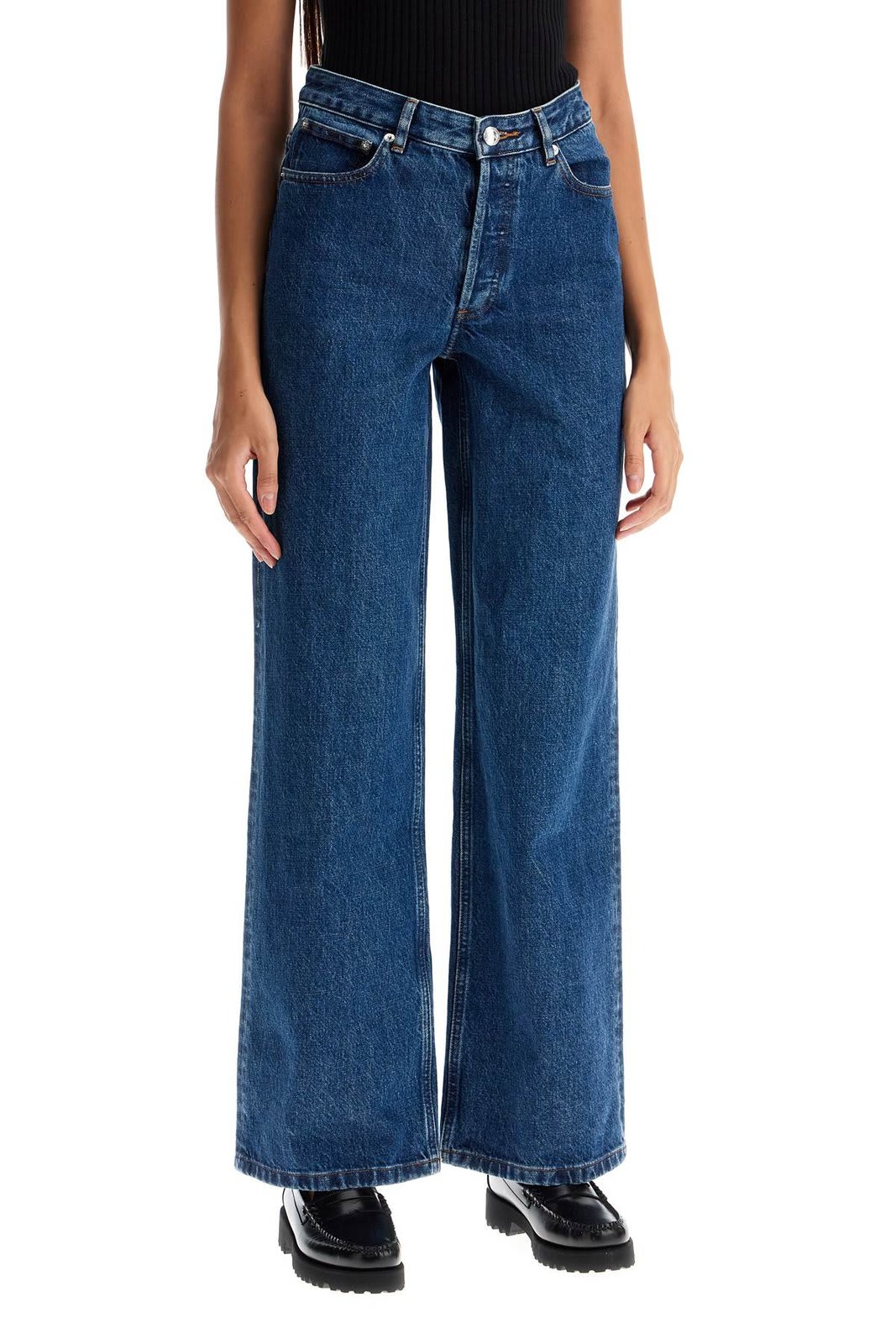 Shop Apc Elisabeth Straight Leg Jeans In Denim