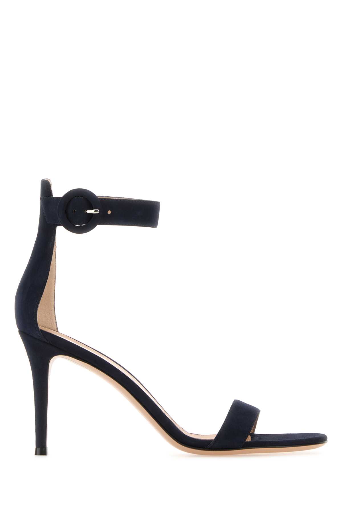 Shop Gianvito Rossi Midnight Blue Suede Portofino 85 Sandals In Denim