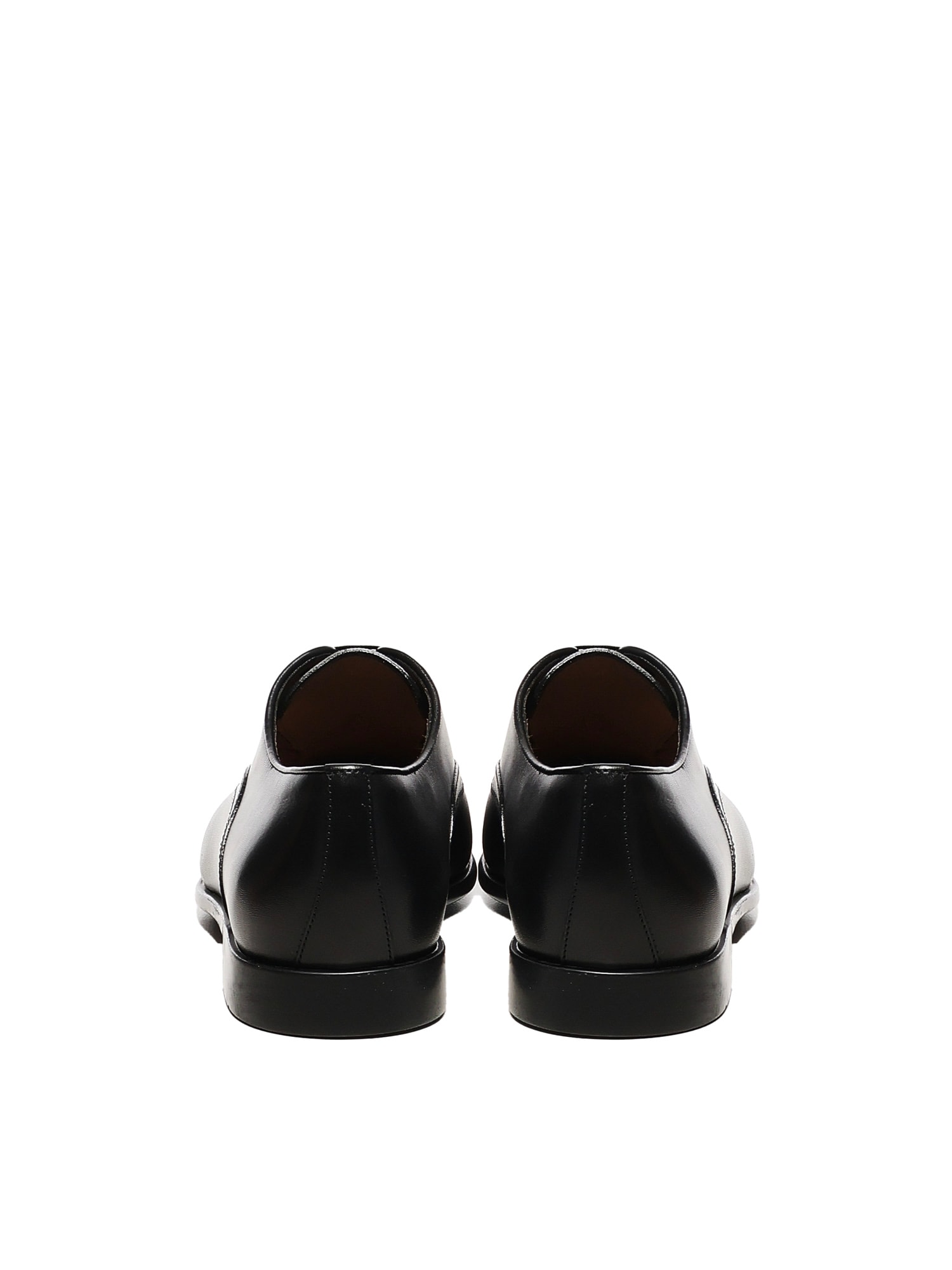Ferragamo Cap-toe Lace-up Loafers In Black