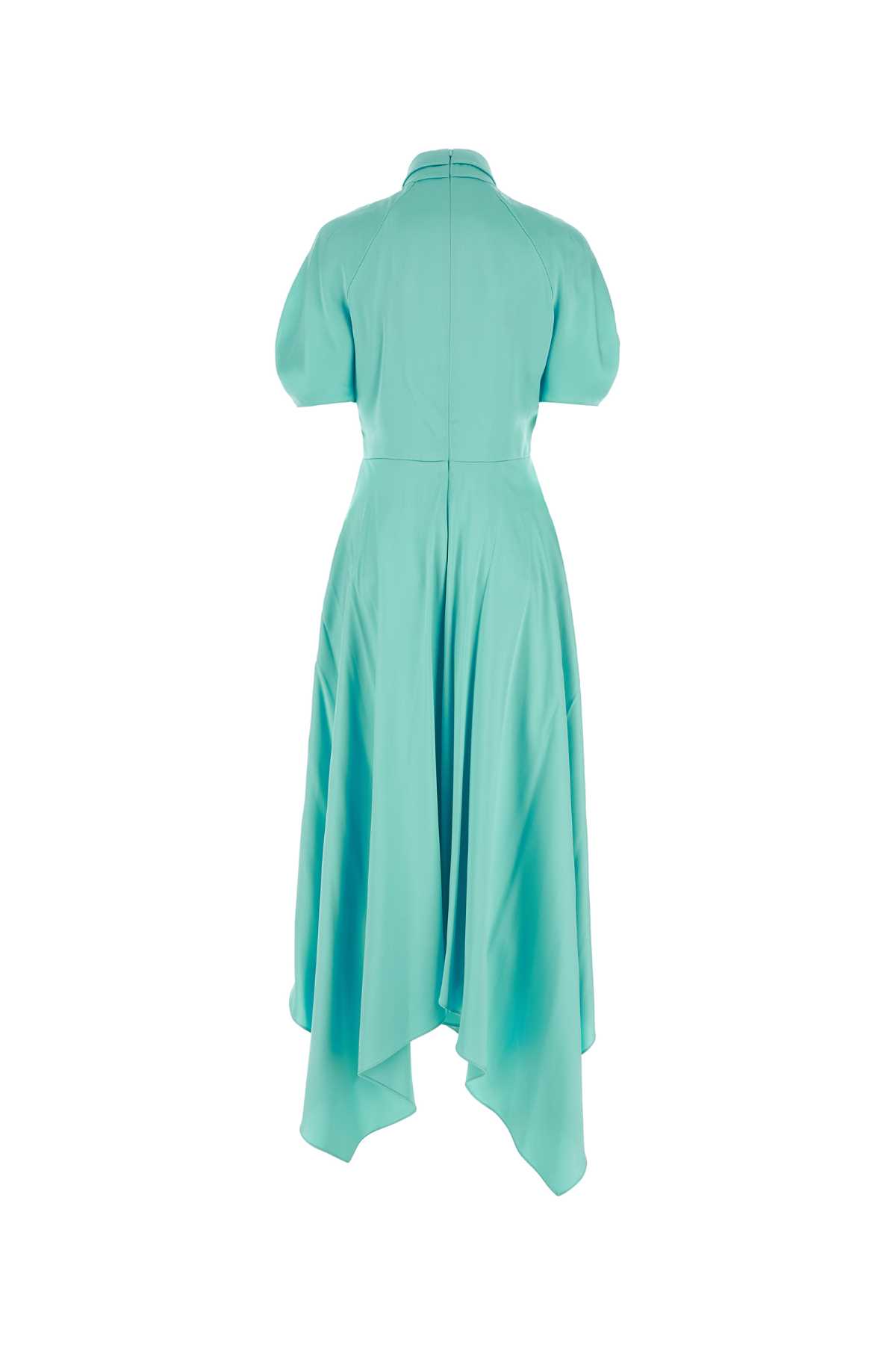Shop Stella Mccartney Sea Green Satin Dress In Aquamarine