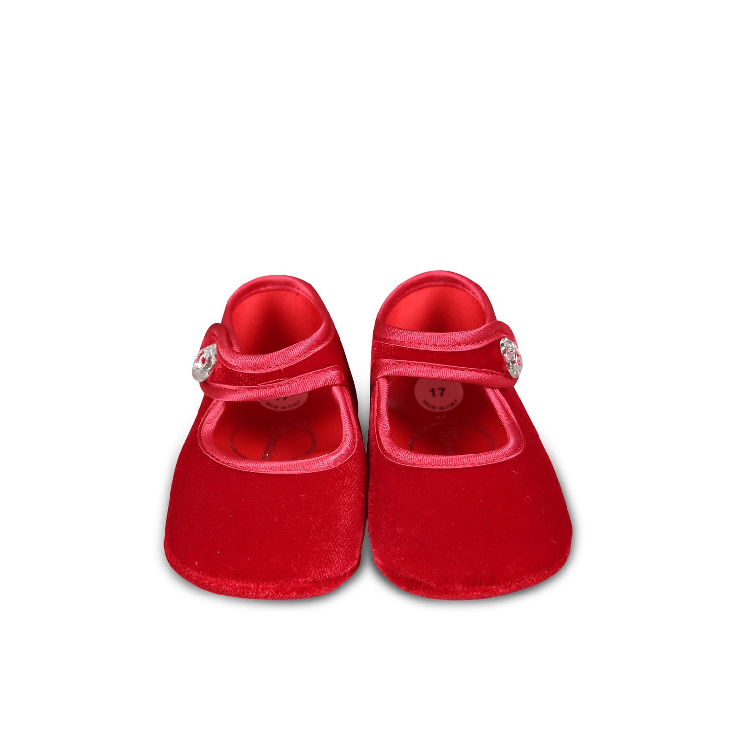 Monnalisa Red Ballet Flats For Baby Girl In Red
