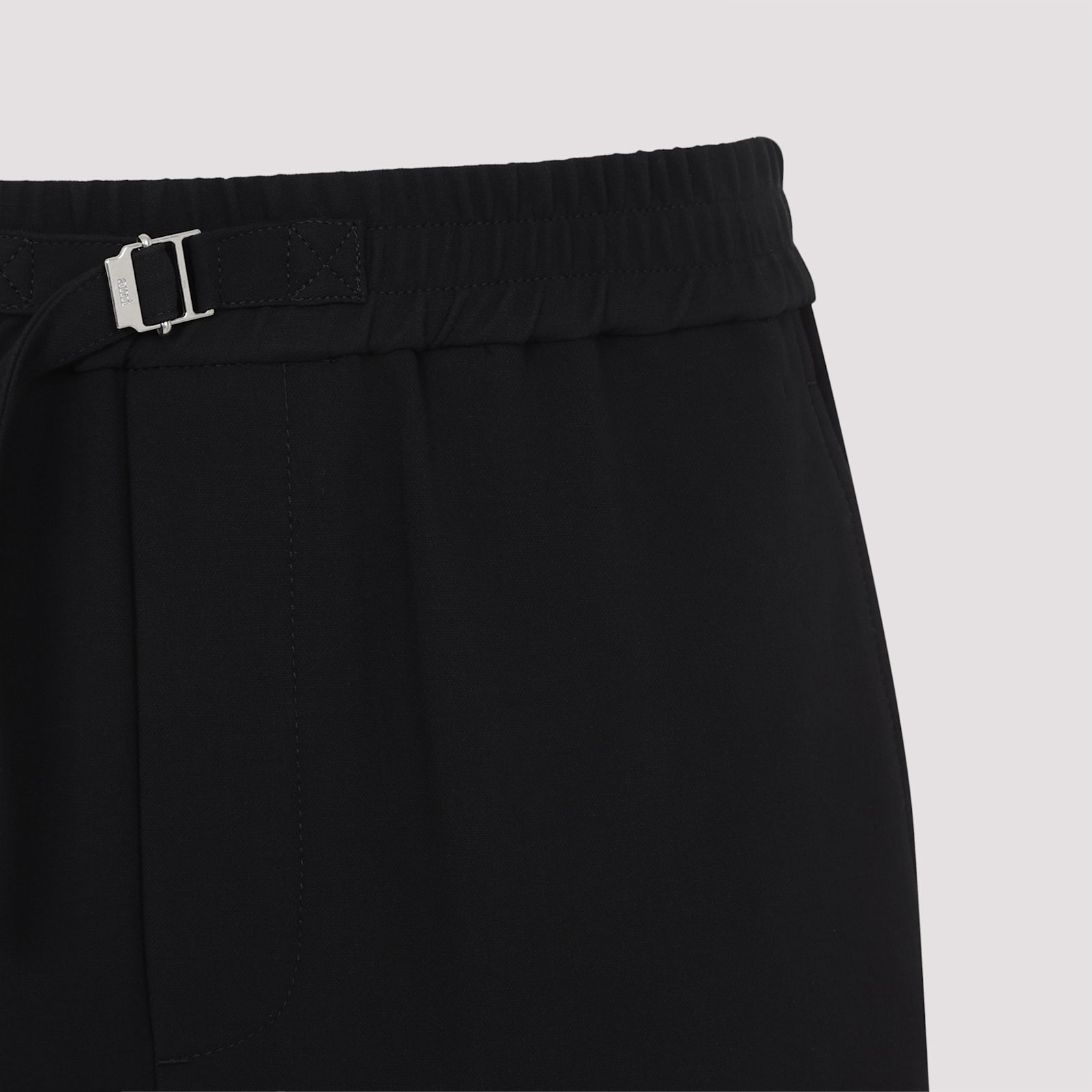 Shop Ami Alexandre Mattiussi Loose Elasticated Large Bermuda In Black