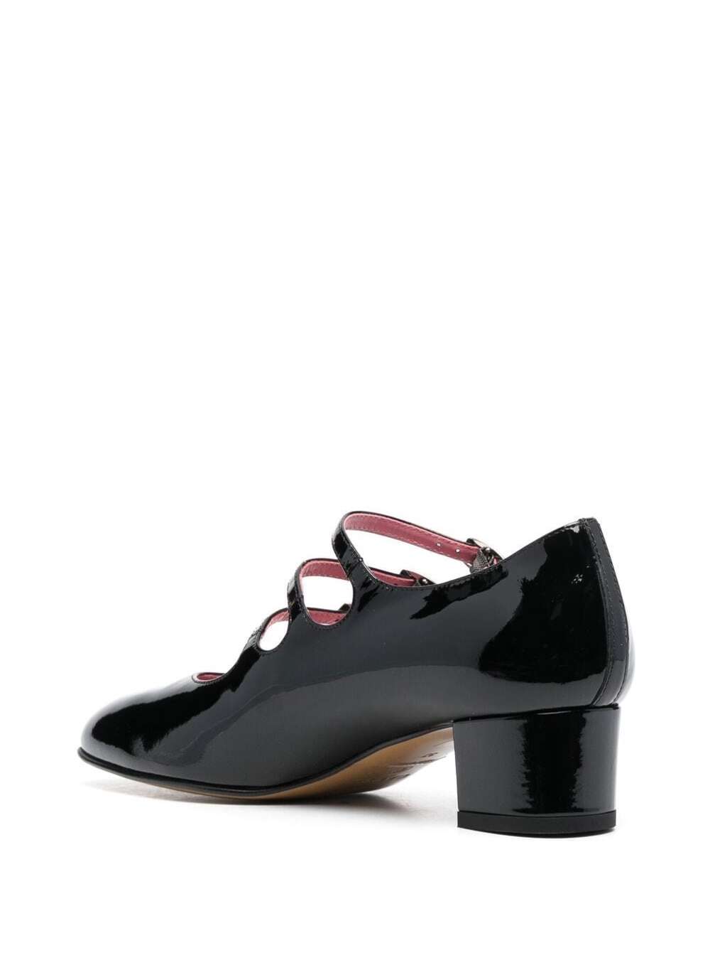 Shop Carel Kina Black Mary Janes With Straps And Block Heel In Patent Leather Woman