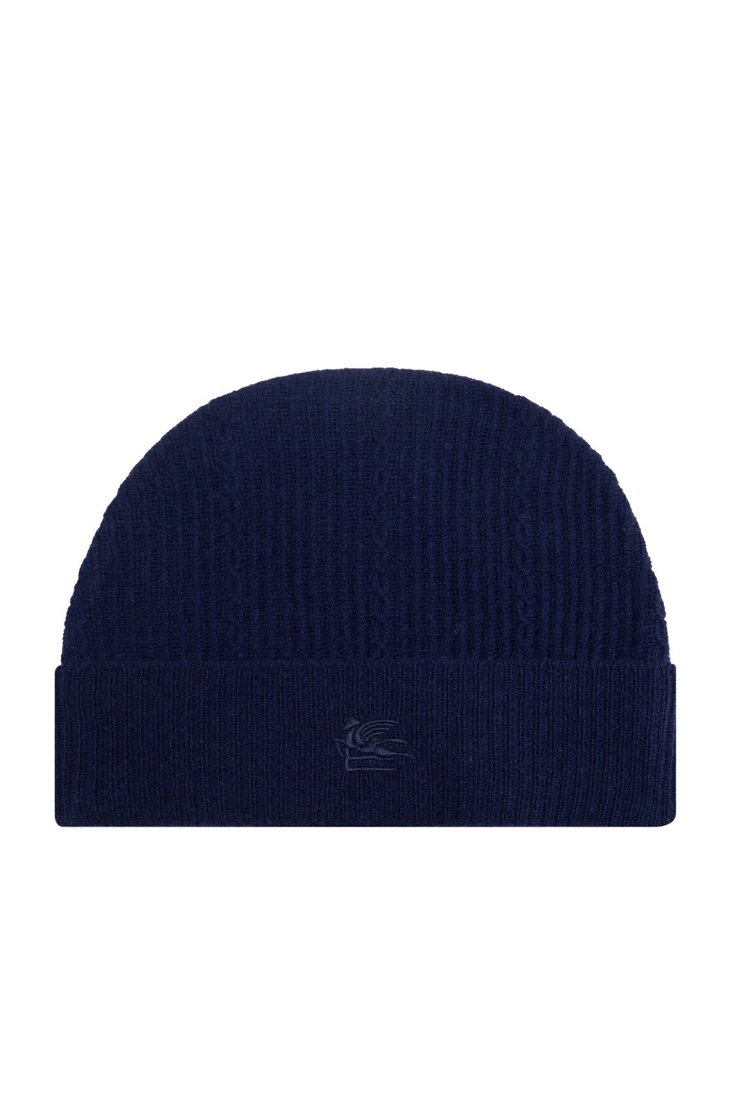 Shop Etro Logo Embroidered Knitted Beanie In Blue