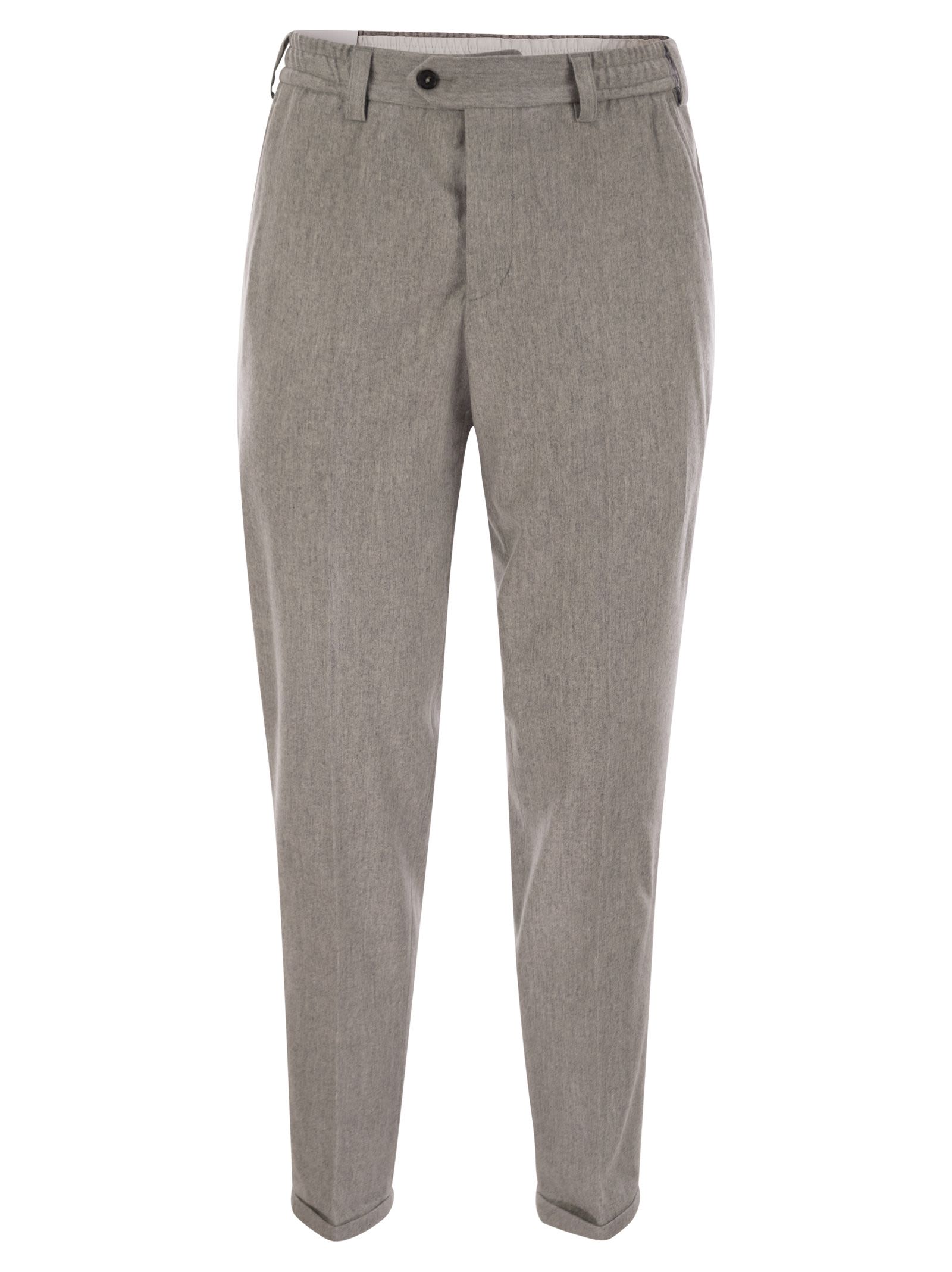 Shop Pt Torino The Rebel - Wool And Cashmere Trousers In Grey