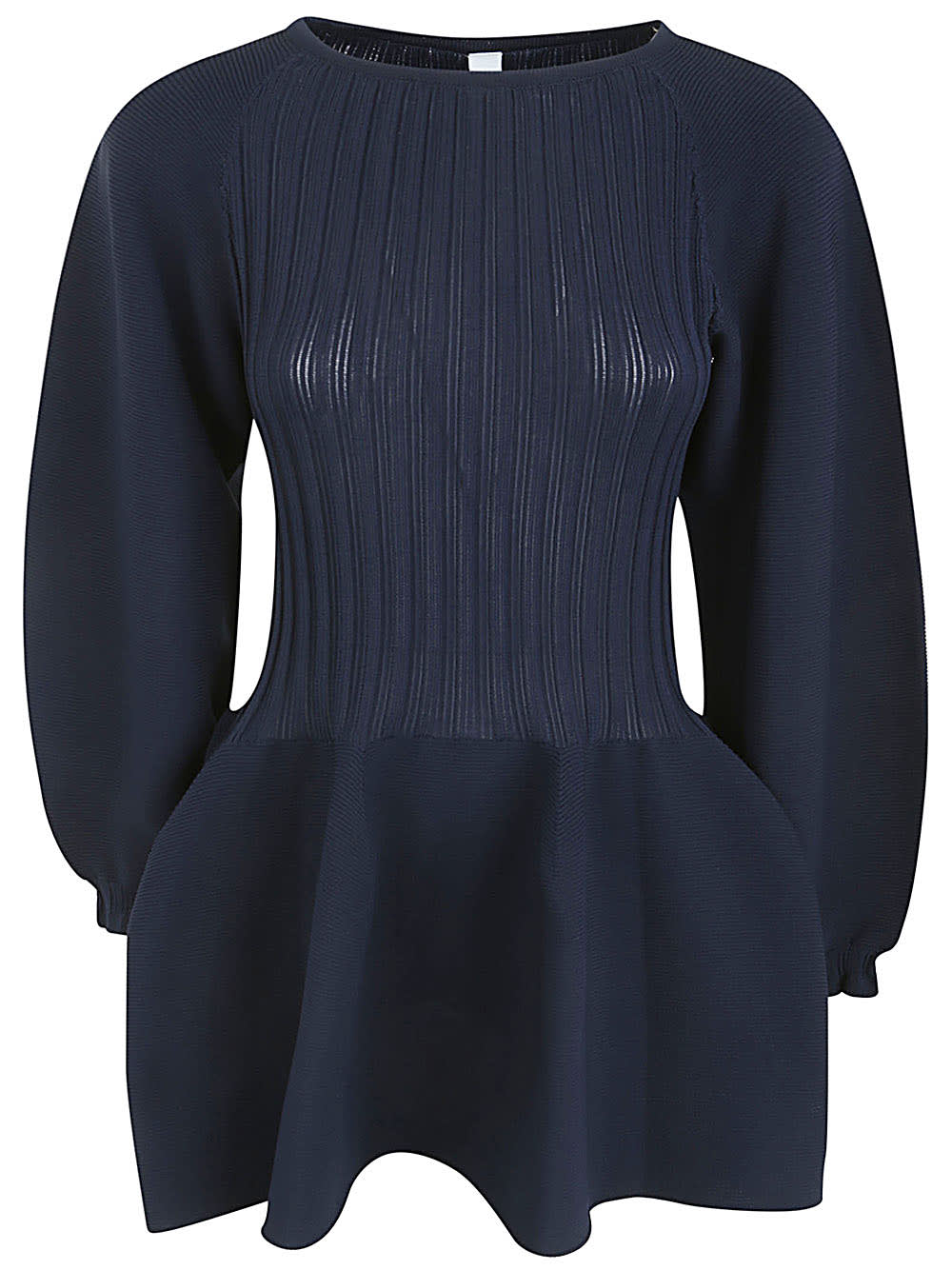 Shop Cfcl Pottery Long Puff Sleeve Flare Top In Navy