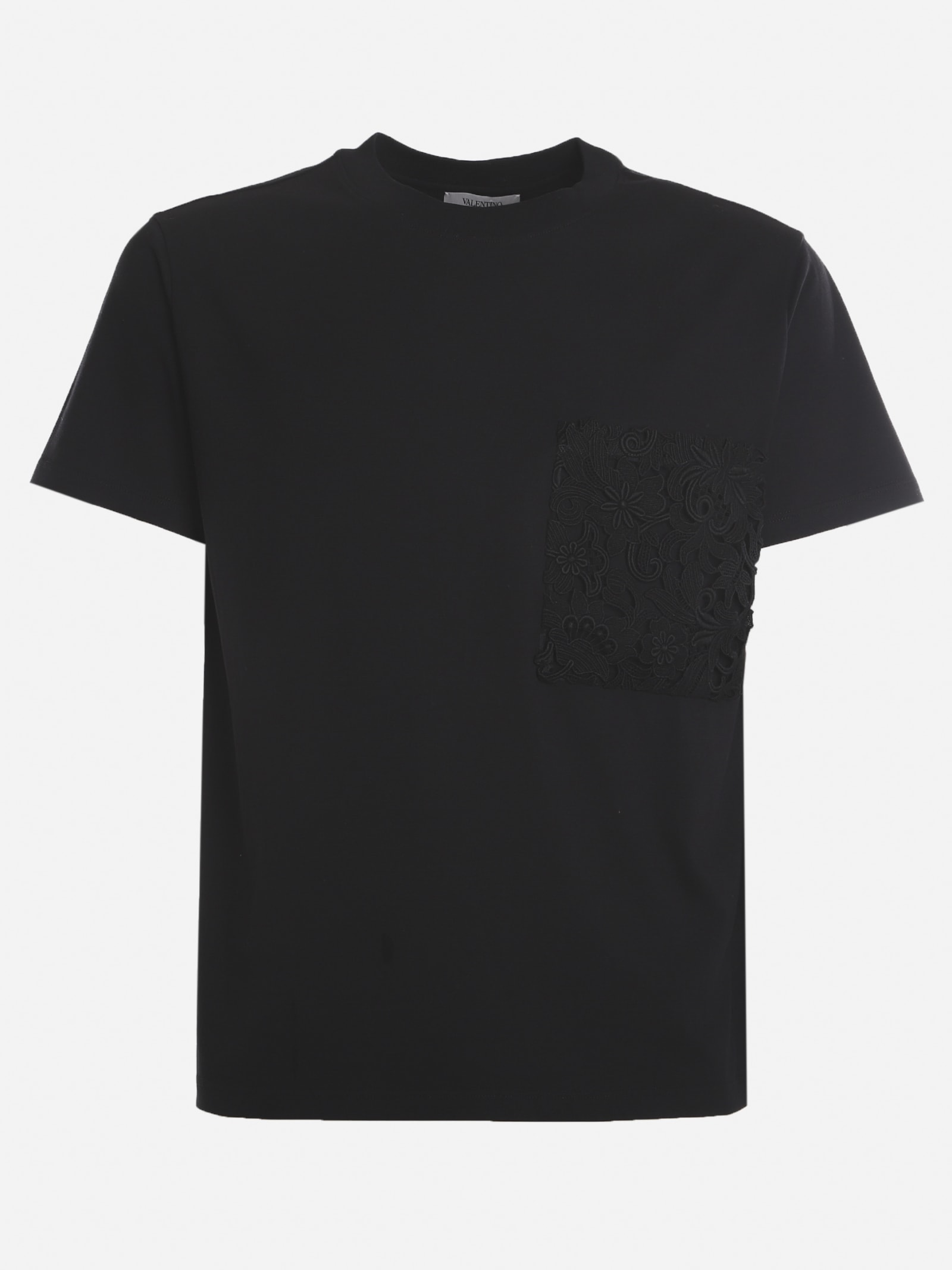 Valentino Cotton T-shirt With Macramé Insert