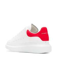 Shop Alexander Mcqueen Sneaker Oversize Pelle In White Lust Red
