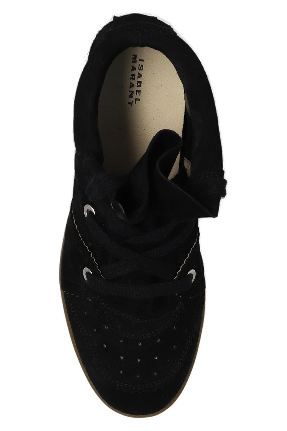 Shop Isabel Marant Bobby Lace-up Wedge Sneakers In Black