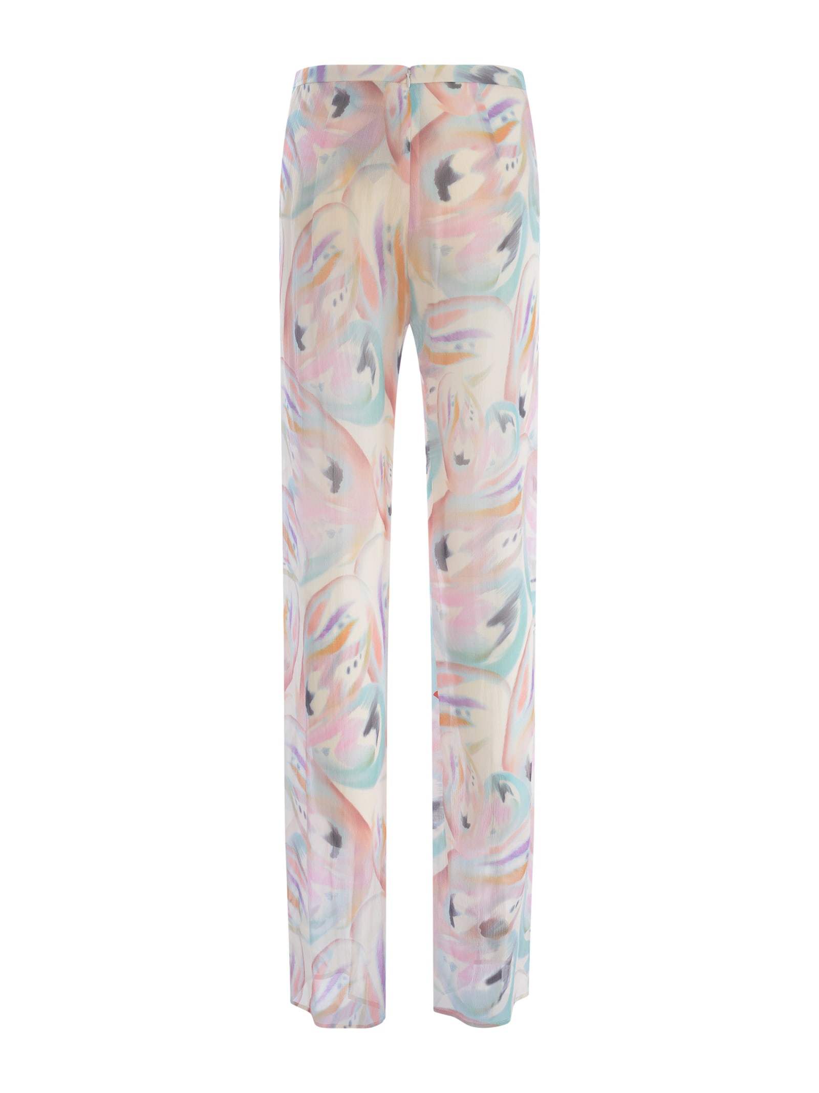 Shop Etro Trousers  Butterfly In Silk In Crema