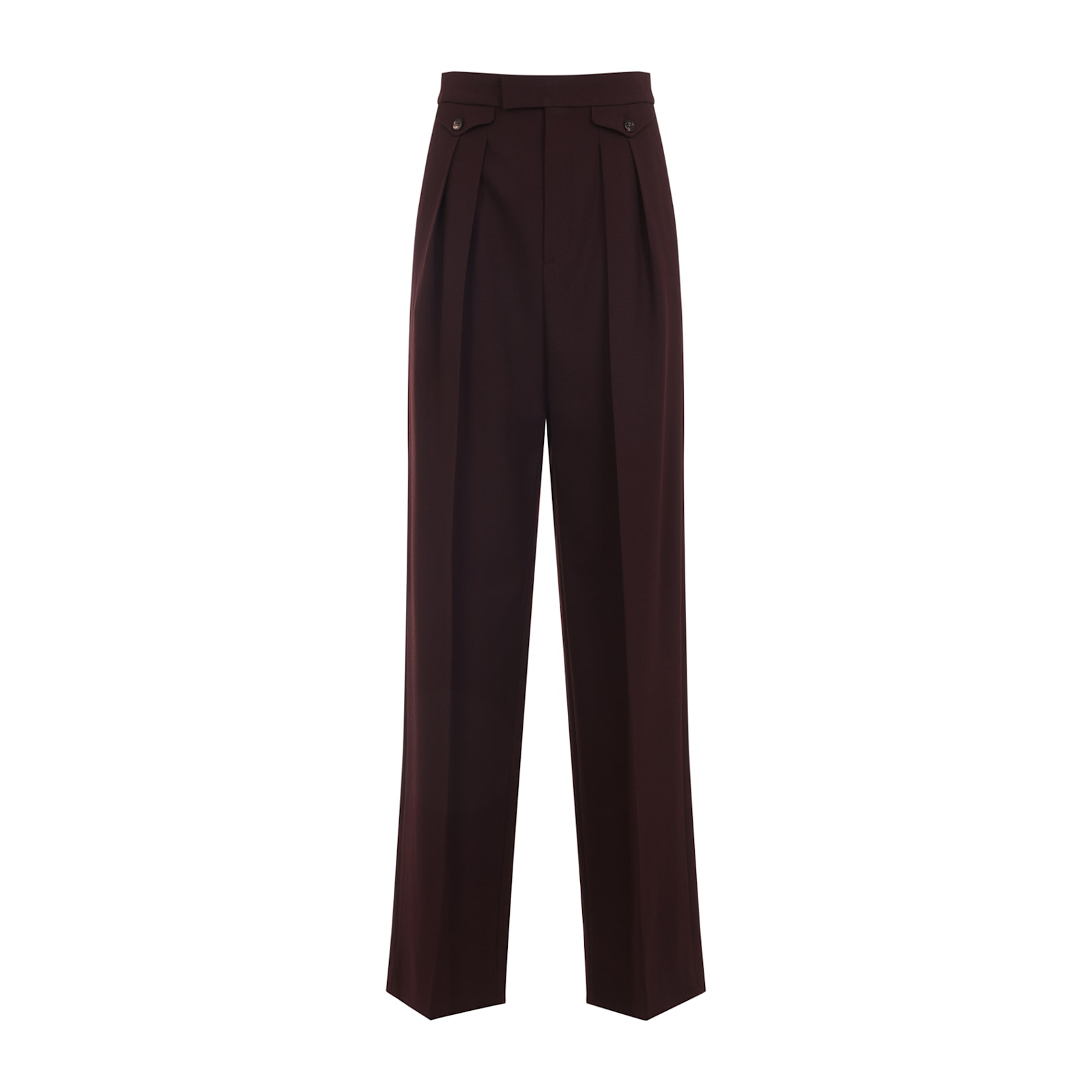Chloé Dark Purple Wool Pants In Burgundy