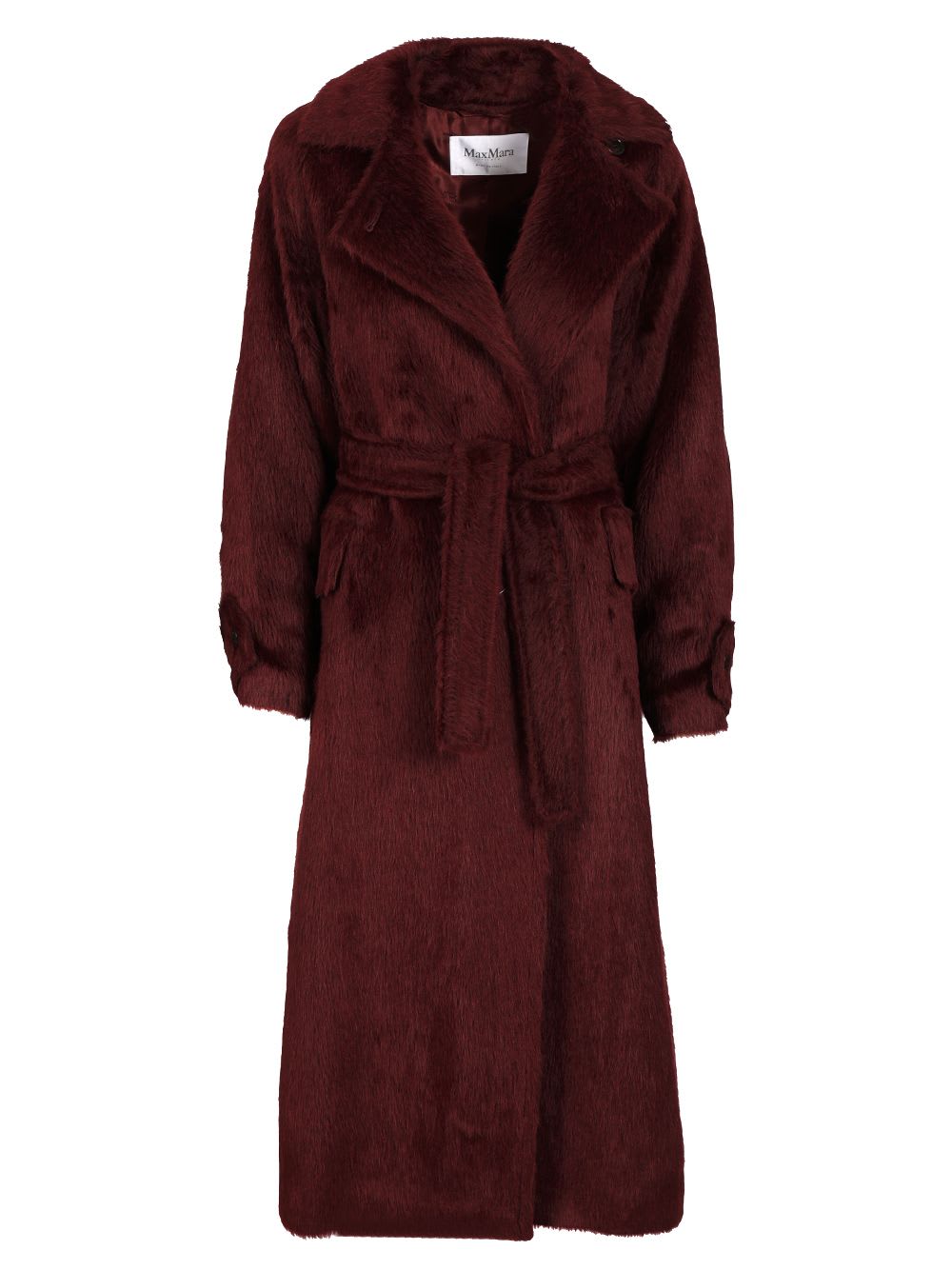 Max Mara Long Coat In Alpaca And Wool In Brown