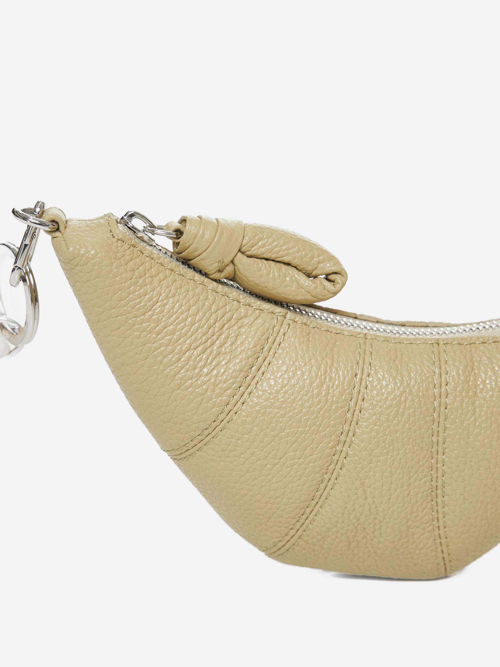 Shop Lemaire Croissant Leather Coin Purse In Dusty Sage