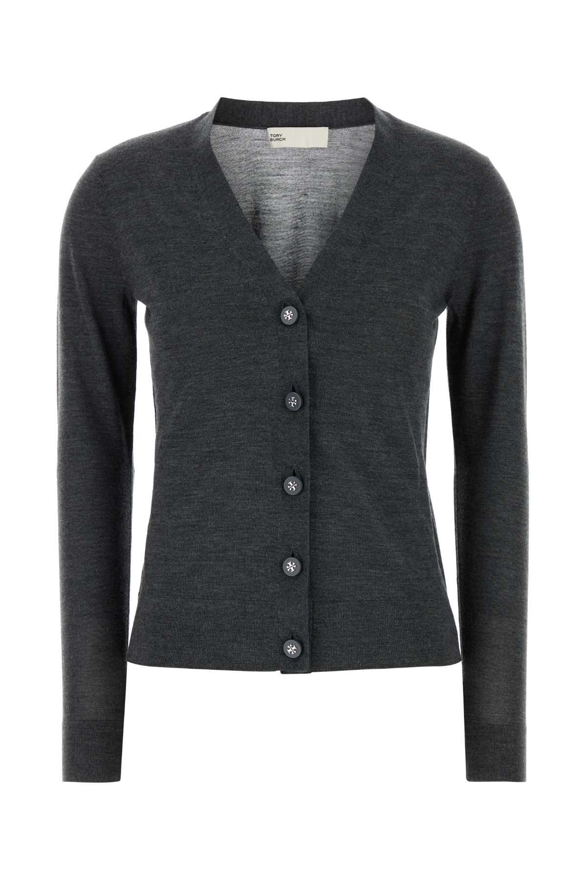 Dark Grey Wool Blend Simone Cardigan