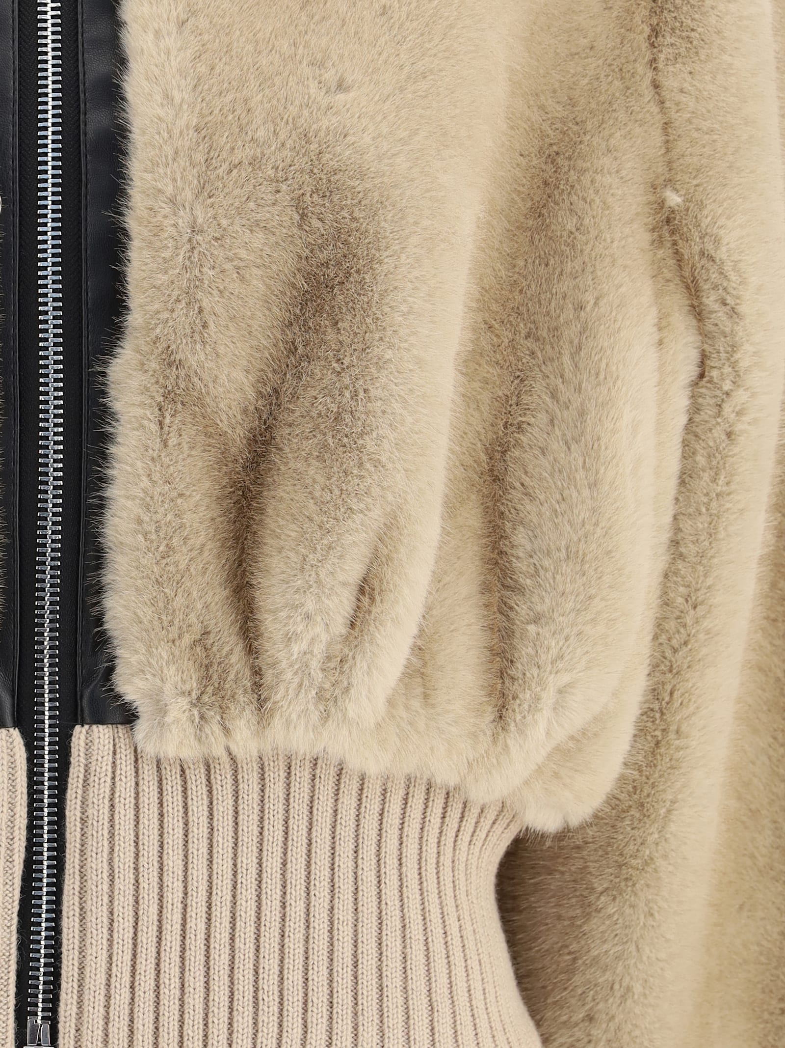 Pinko Faux Fur Bomber Jacket In Multi