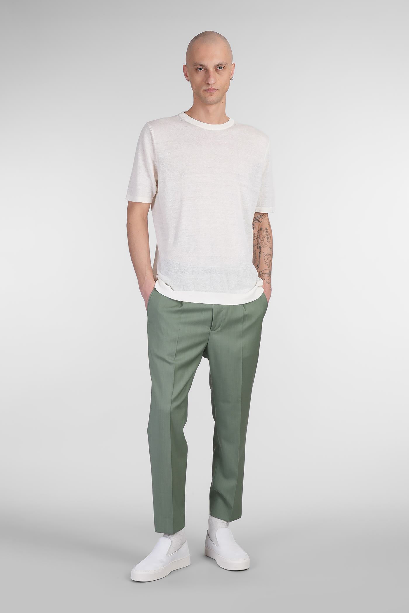 Costumein Sofia T-shirt In Beige Linen In Beige
