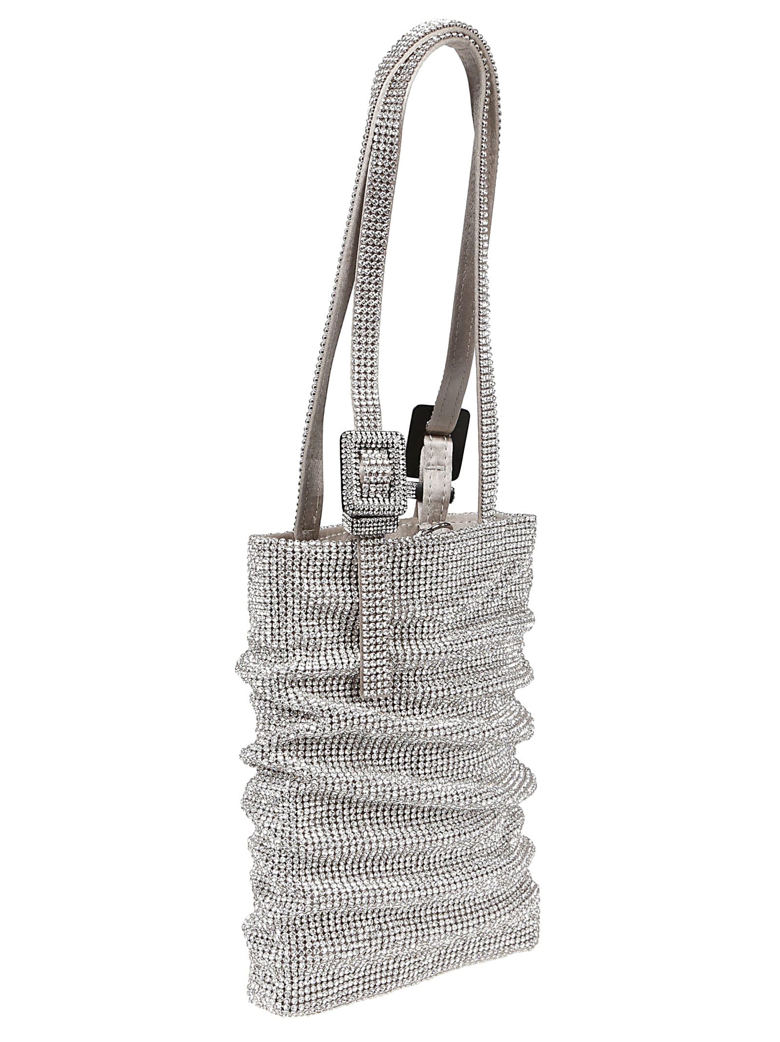 Shop Benedetta Bruzziches Lollo La Petit Bag In Crystal On Silver