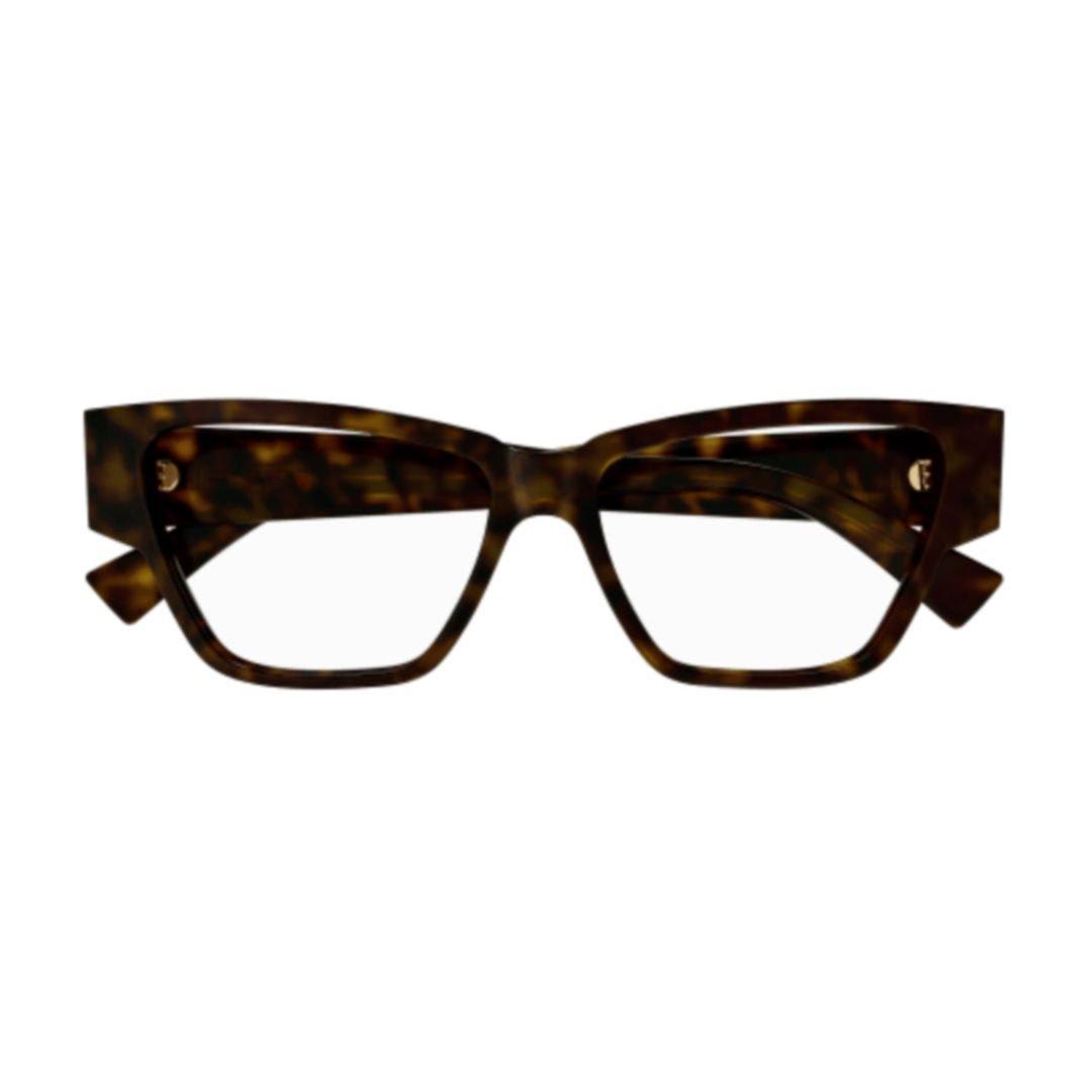 Shop Bottega Veneta Cat Eye Frame Glasses In 002 Havana Havana Transpa