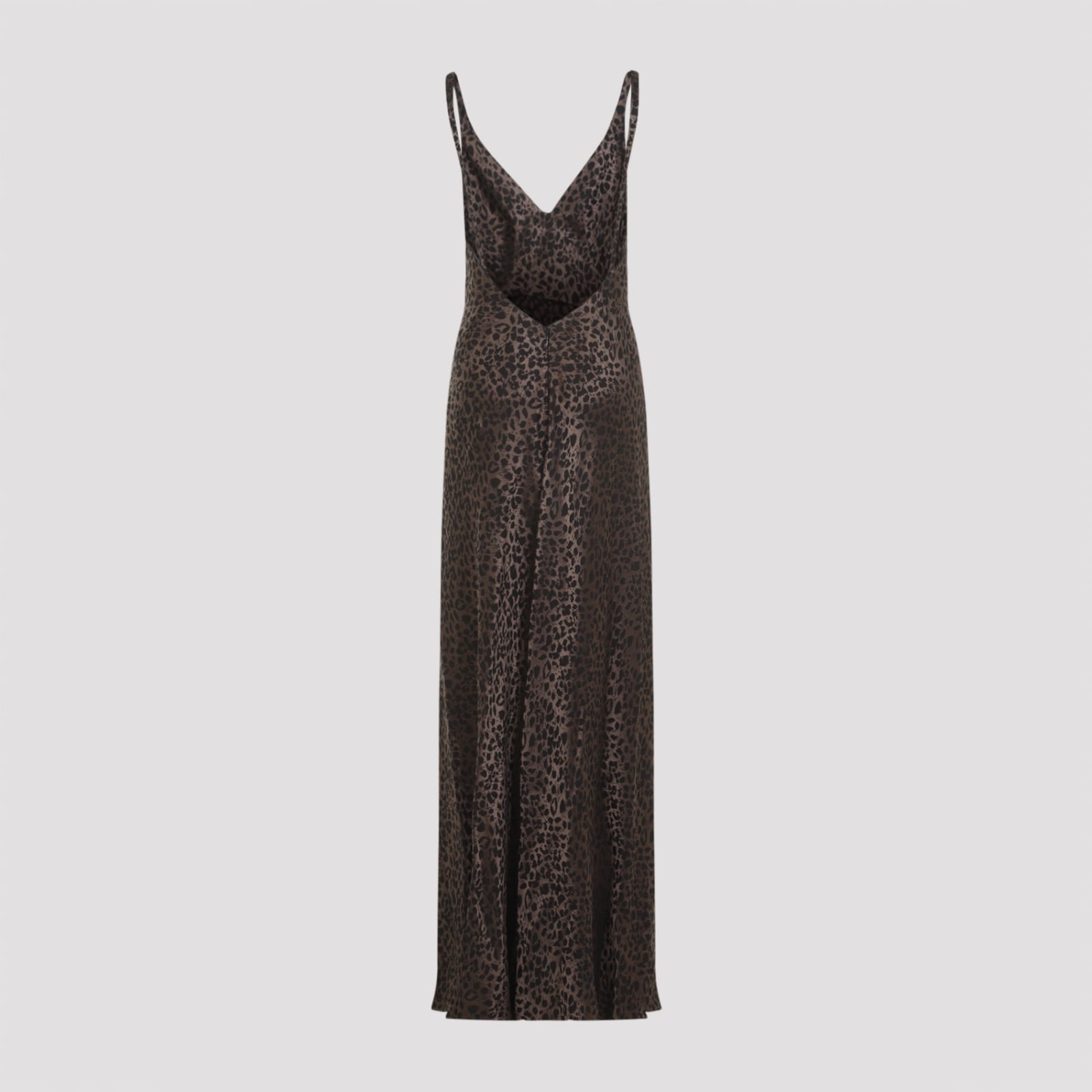 Shop Alexander Mcqueen Leopard Jacquard Long Dress In Brown