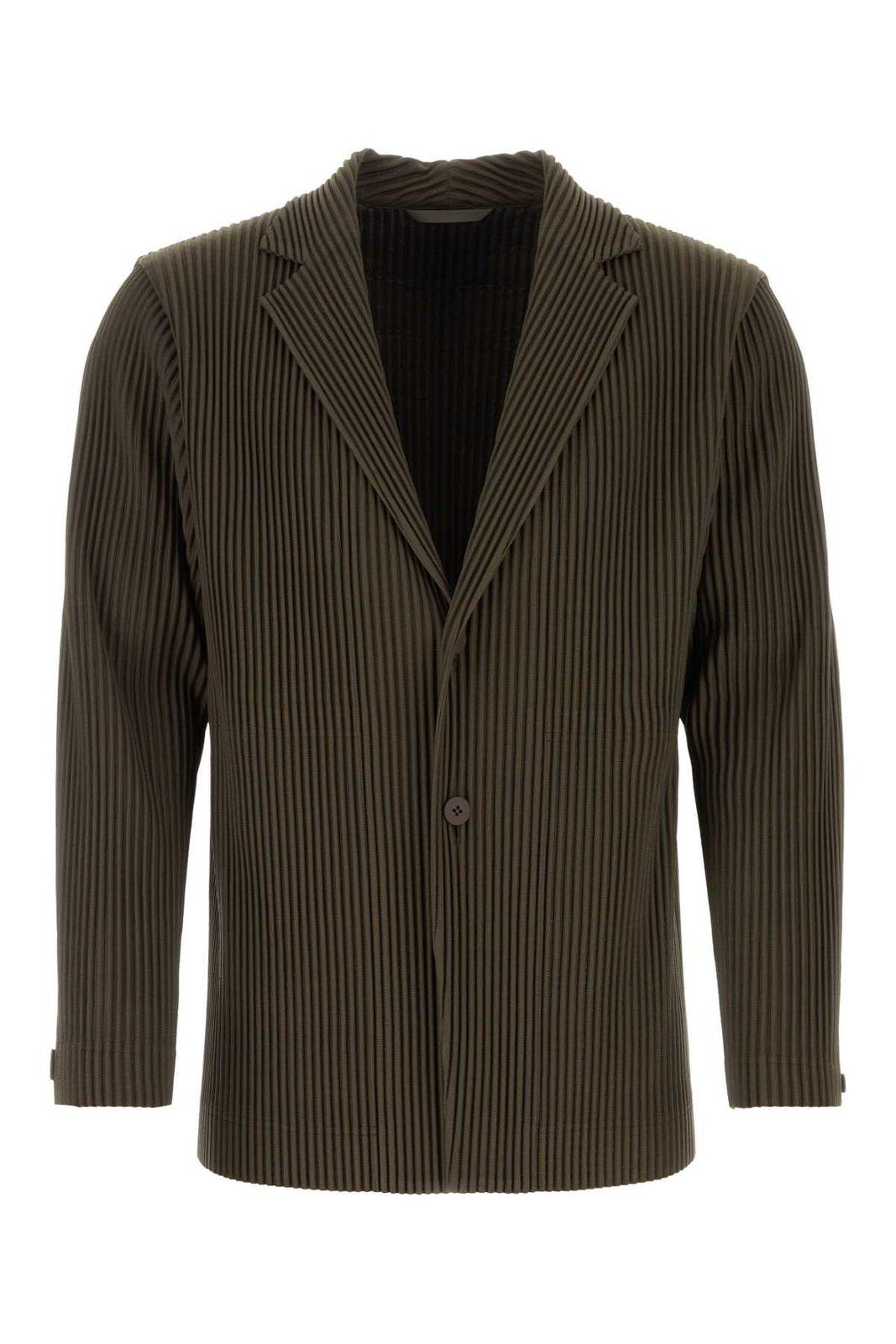 Homme Plissé Issey Miyake Single Breasted Tailored Pleats Jacket