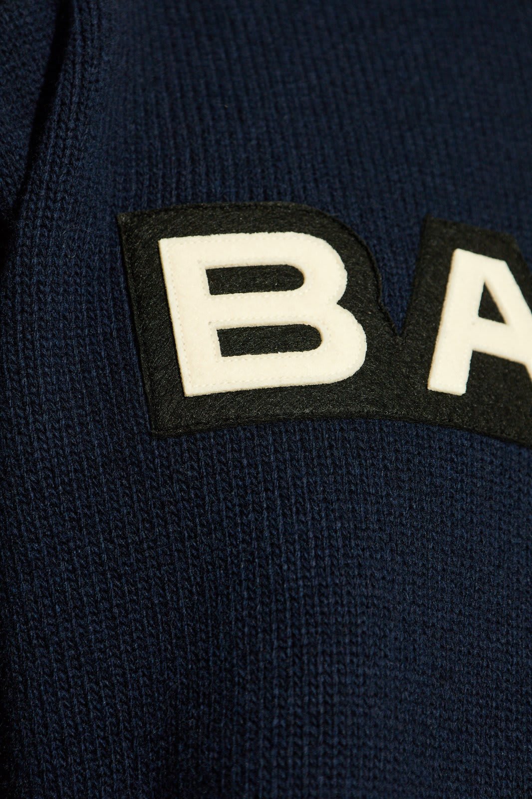 Shop Bally Logo Patch Crewneck Knitted Jumper In Blue