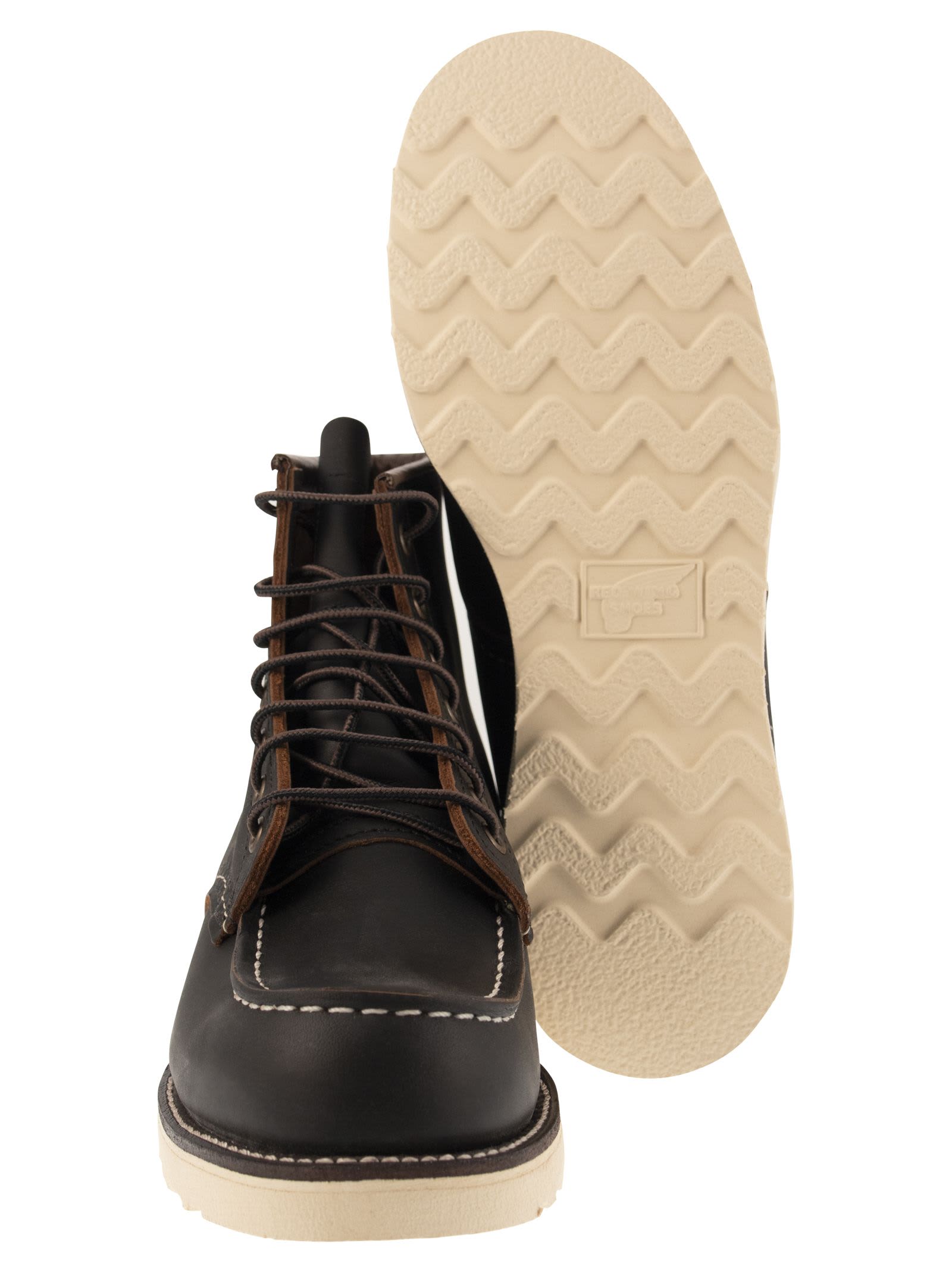 Shop Red Wing Classic Moc - Leather Boot With Laces In Black