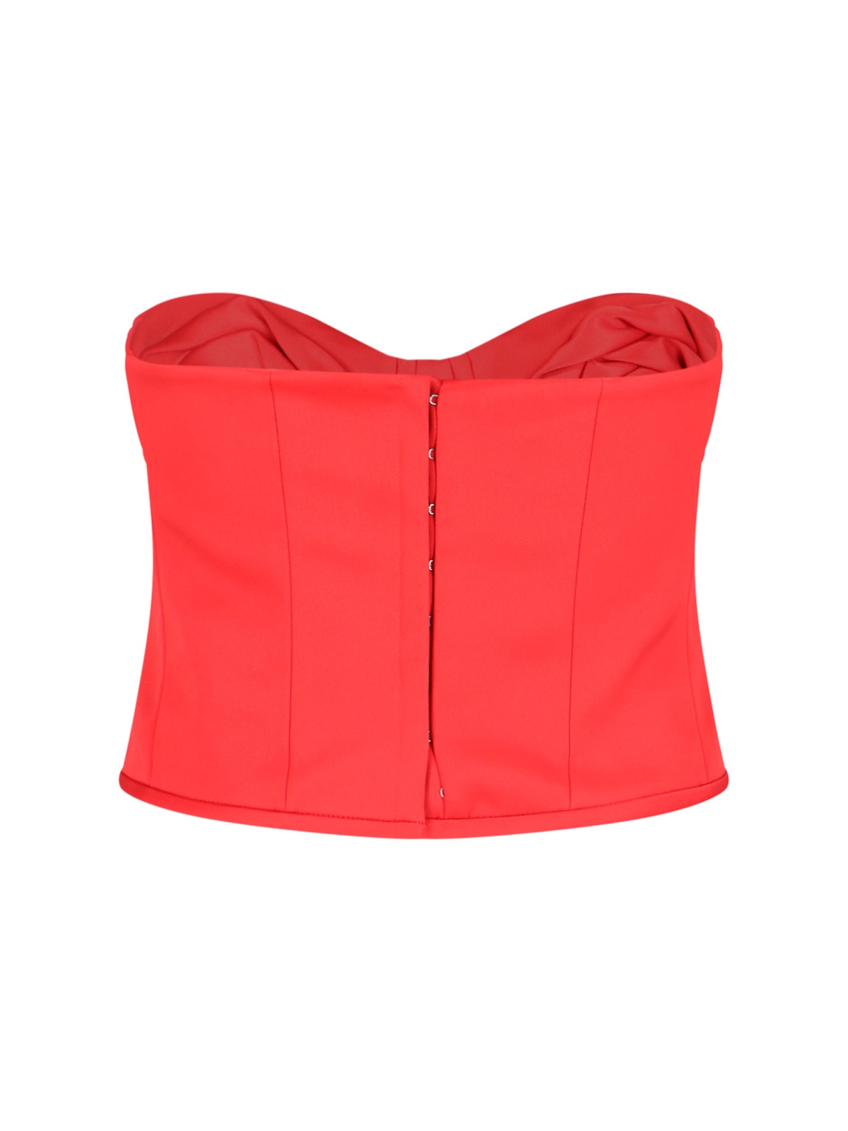 Shop Marc Jacobs The Satin Rose Corsette Crop Top In Red