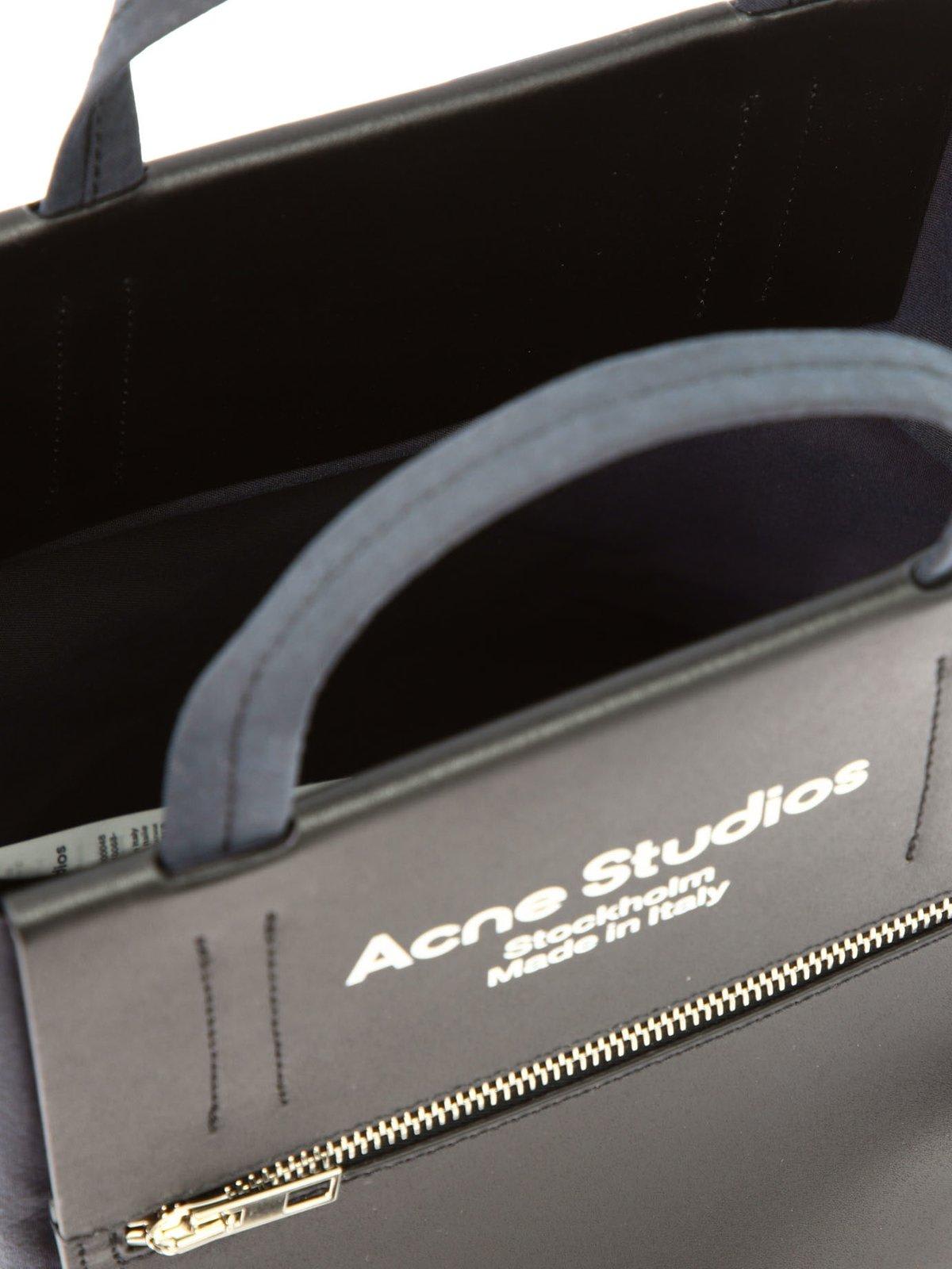 Shop Acne Studios Papery Logo Printed Tote Bag In Black