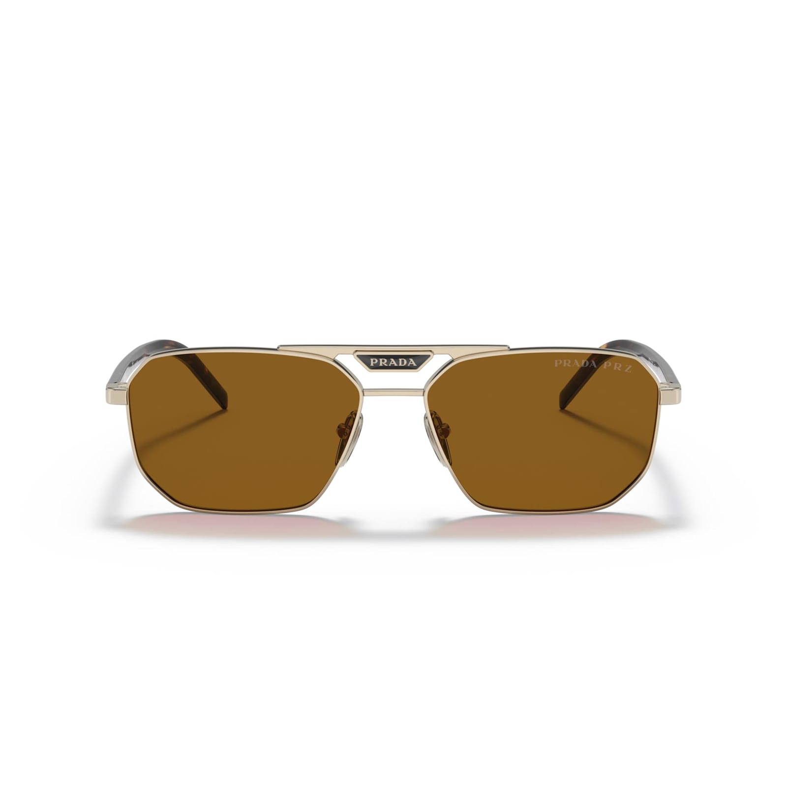 Shop Prada Sunglasses In Oro/marrone