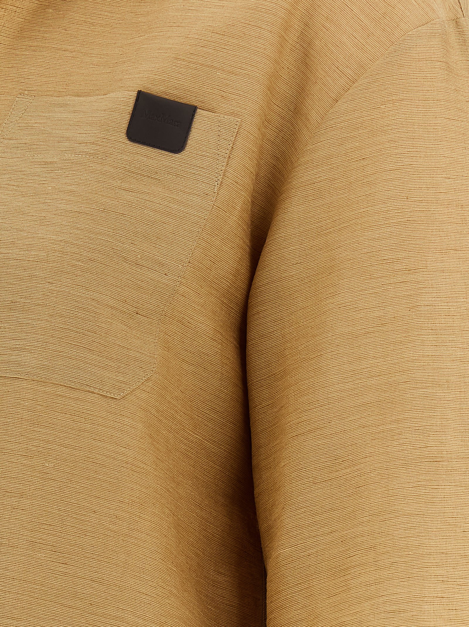 Max Mara Knitwear Sweater With Chest Pocket And V Neck In Gold