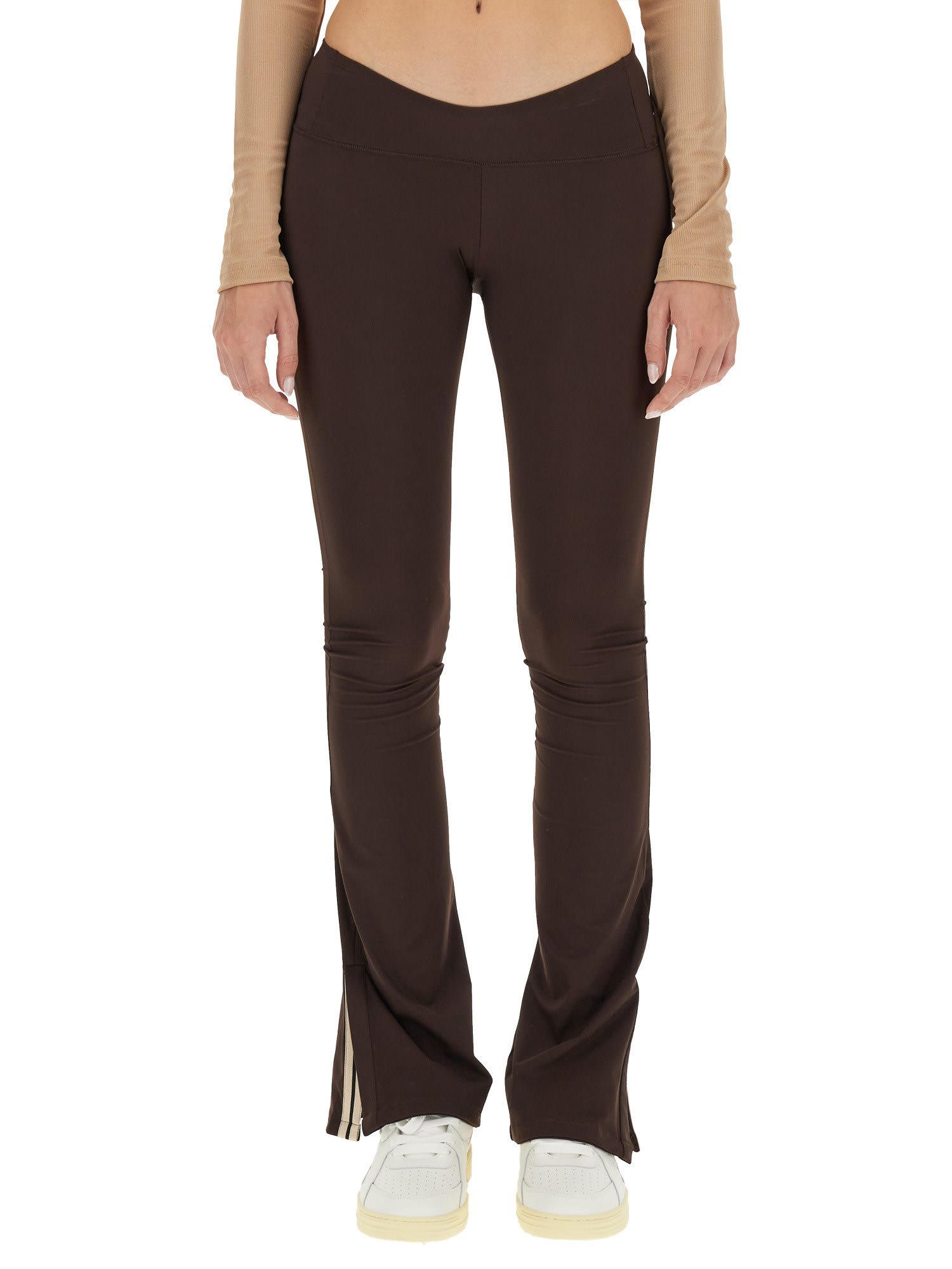 PALM ANGELS FLARED LEGGINGS WITH SWEETHEART WAIST
