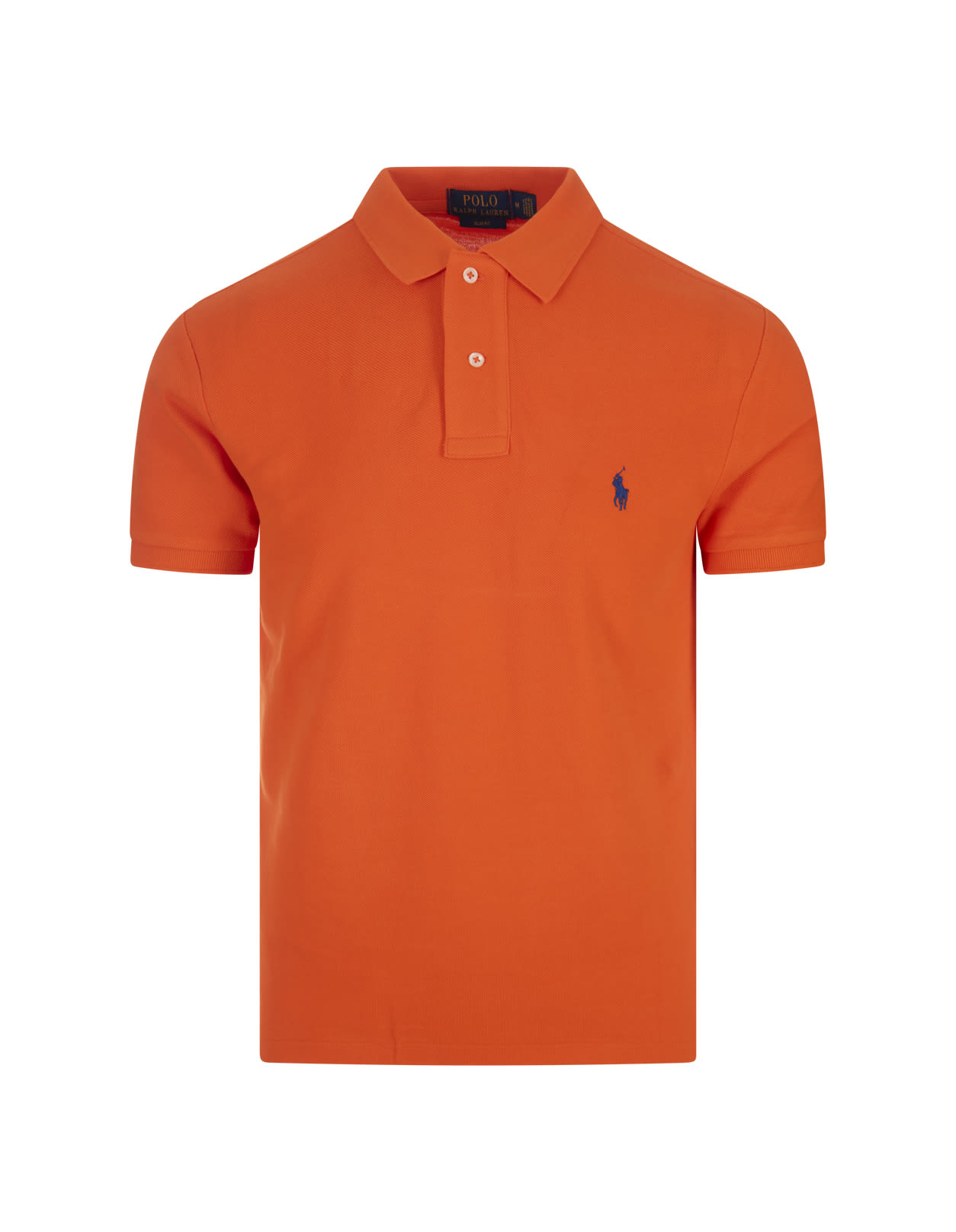 Orange And Blue Slim-fit Piquet Polo Shirt