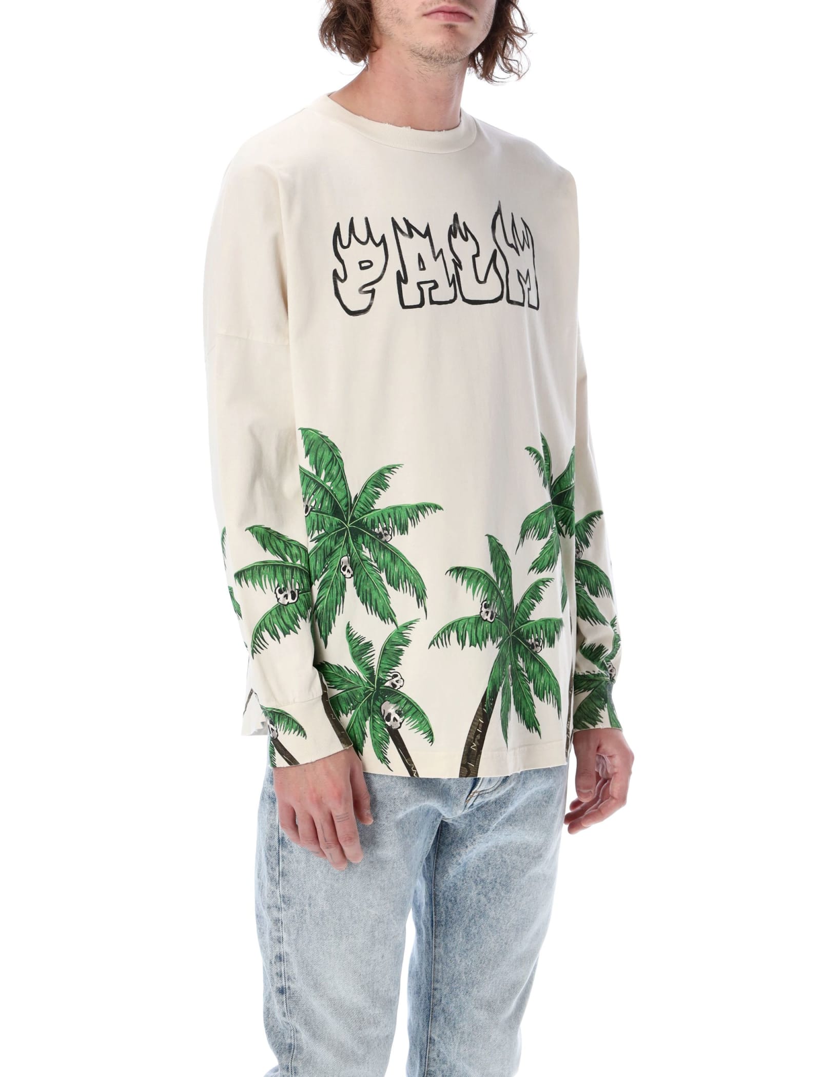 PALM ANGELS Palm Tree And Skulls T Shirt