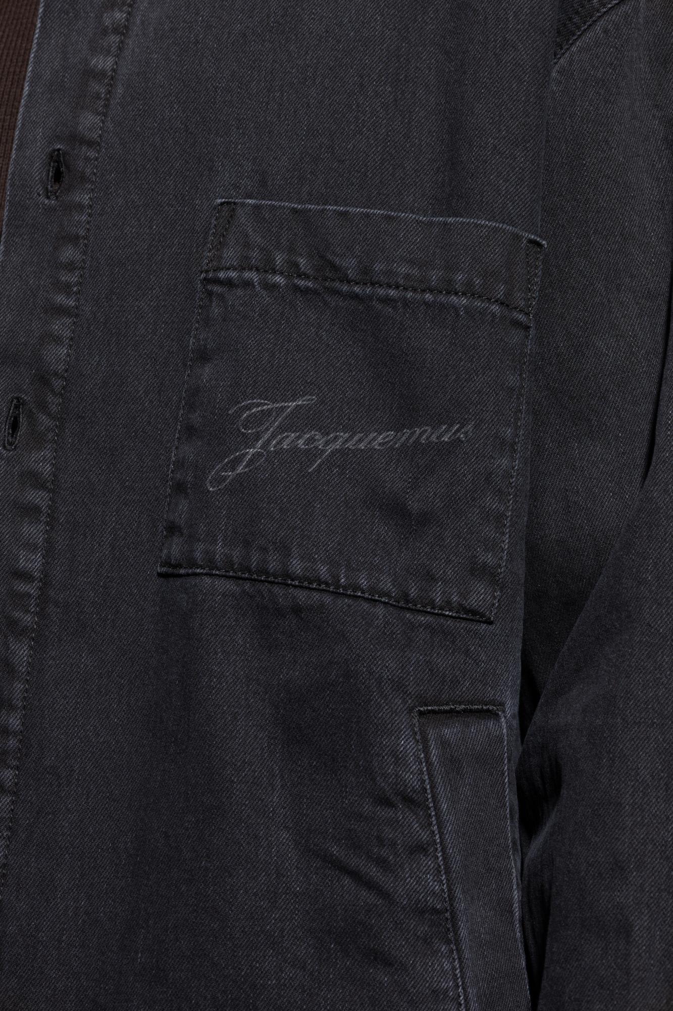 Jacquemus La Chemise Boulanger Quilted Denim Jacket In Black