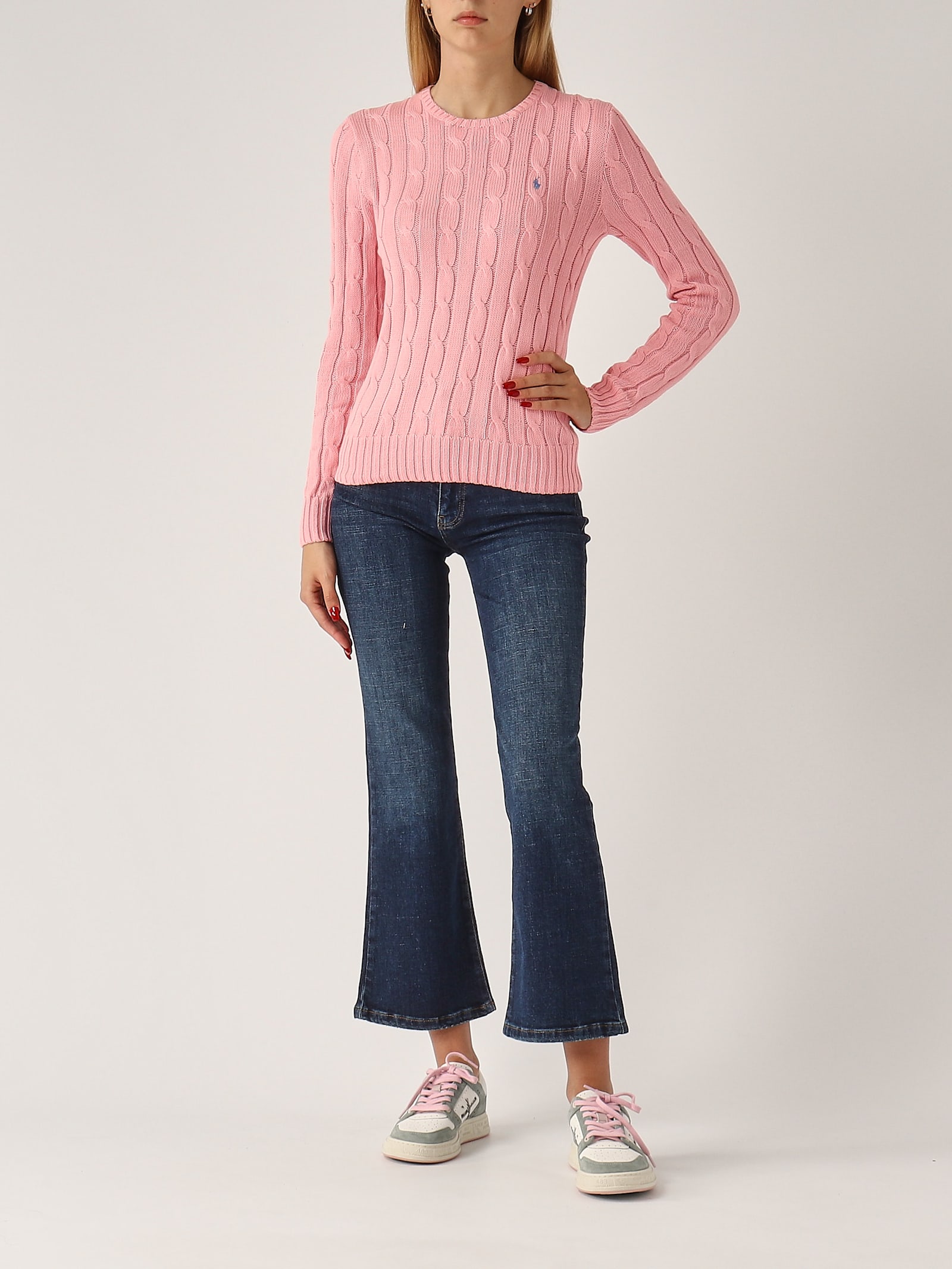 Shop Polo Ralph Lauren Julianna Sweater In Rosa