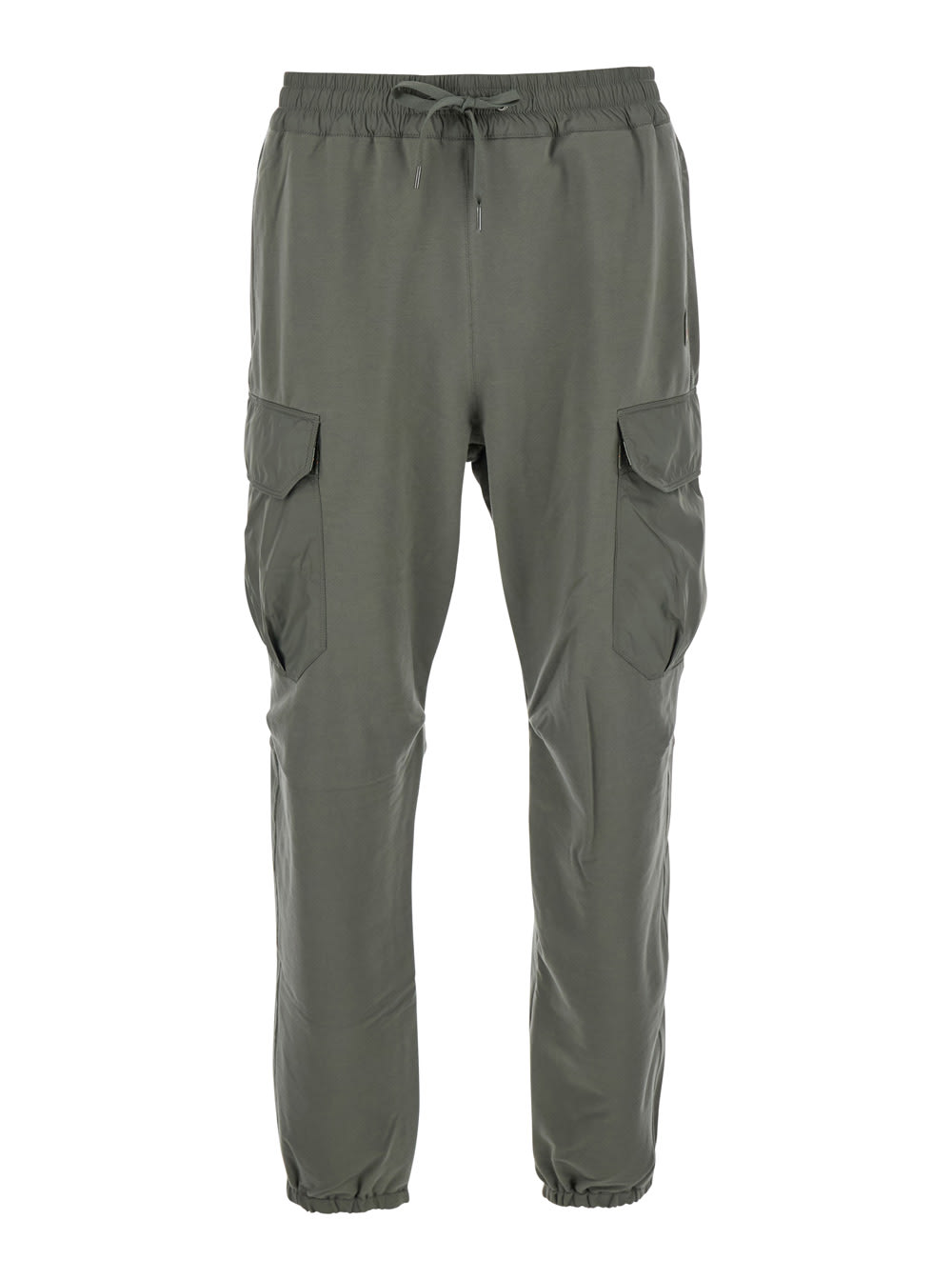 kennet Green Pants With Logo Patch On The Side And Elastic Drawstring Waist In Cotton Stretch Man