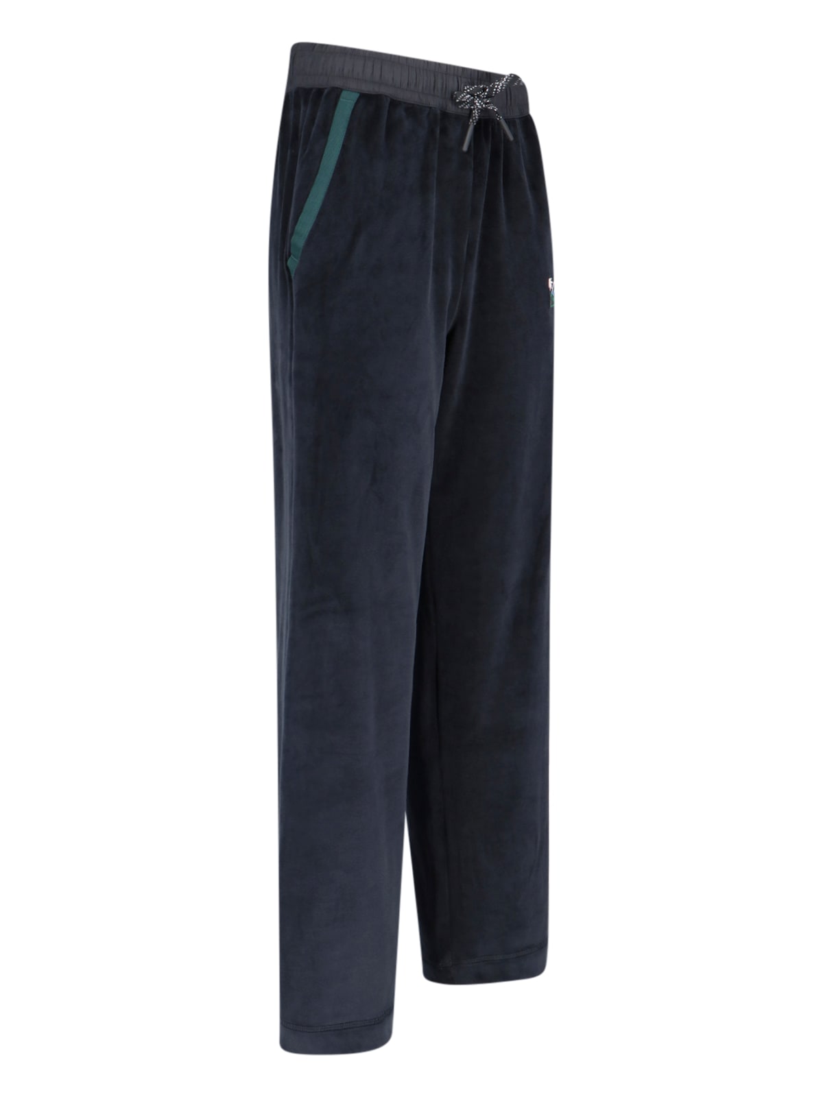 Moncler Straight Trousers With Elastic Waistband And Side Pockets In Blue