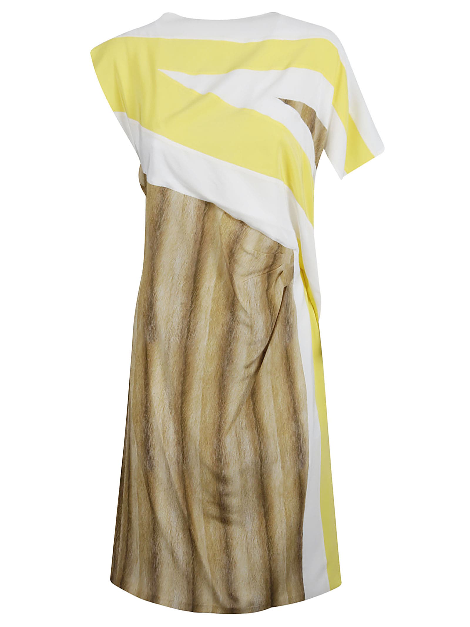 Burberry Stripe Patterned Asymmetric Dress