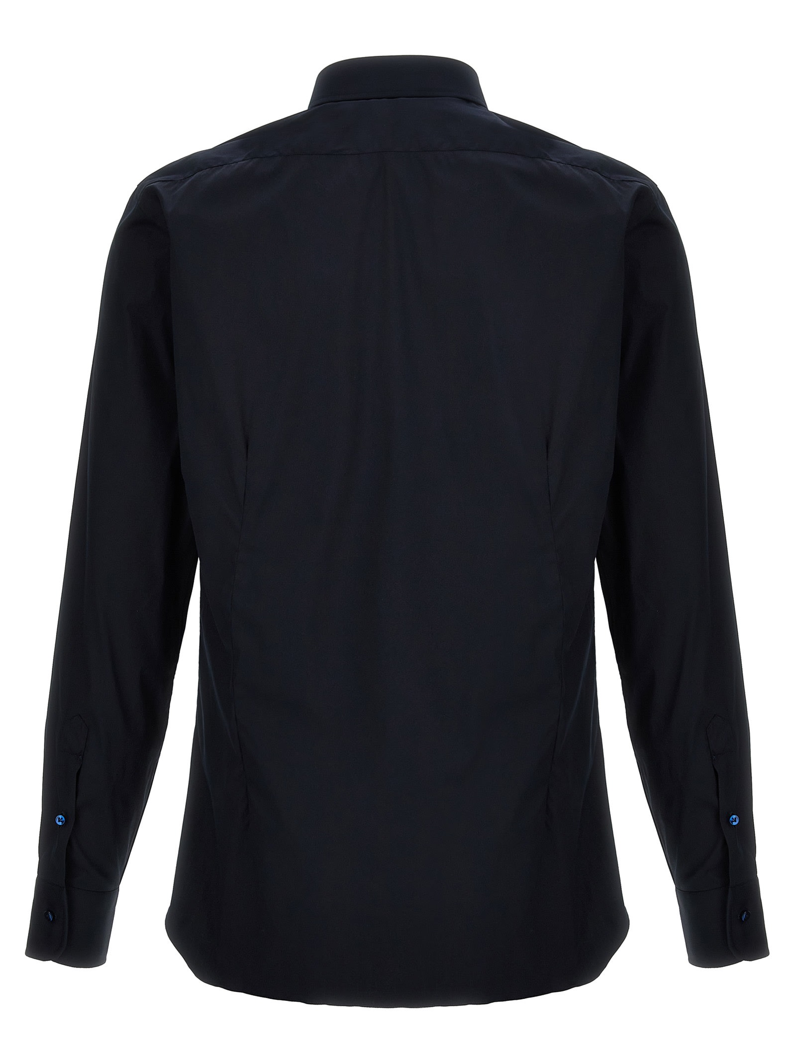 Barba Napoli Tailored Shirt With Long Cuffed Sleeves In Black